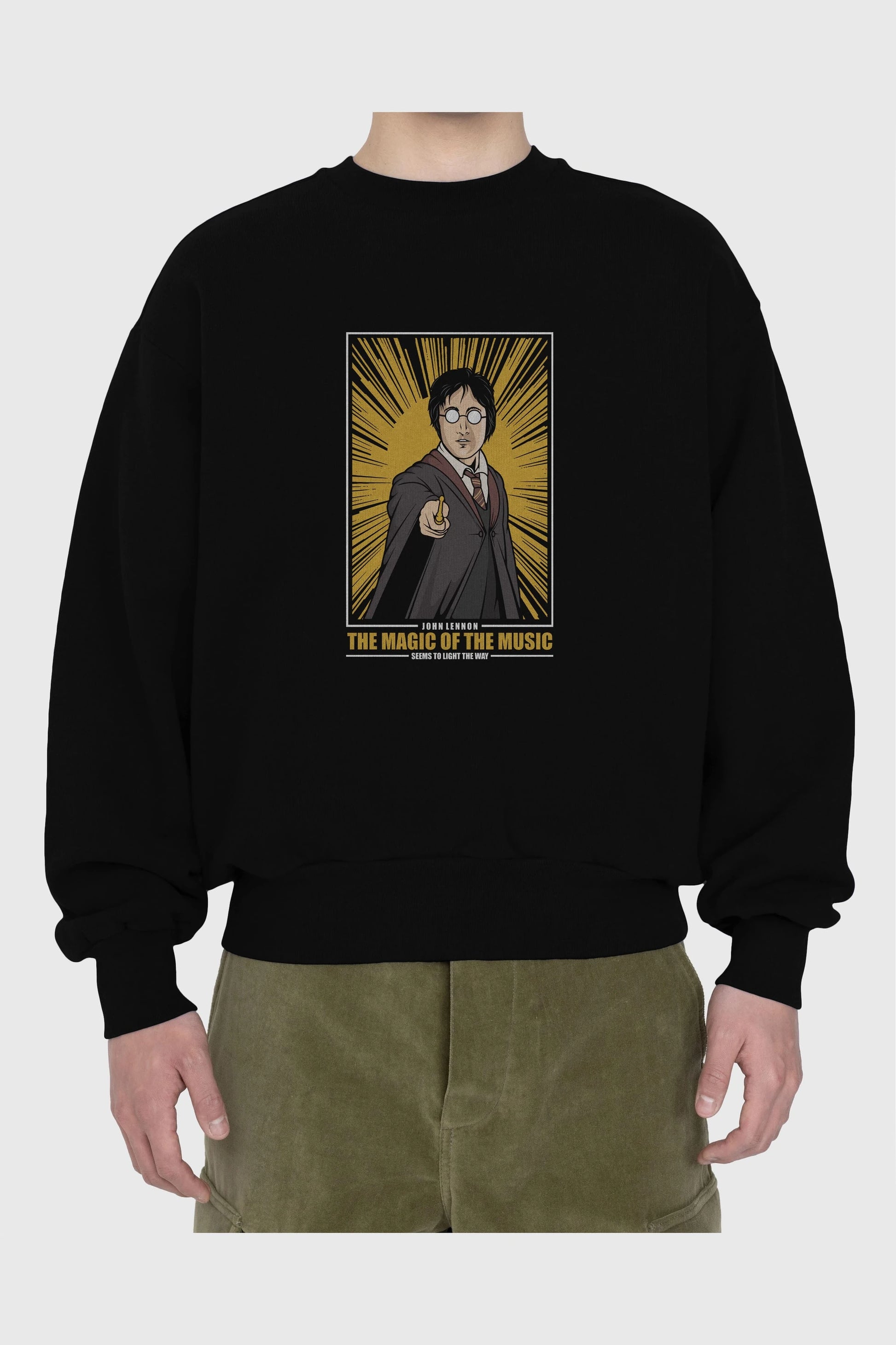 John Potter Ön Baskılı Oversize Sweatshirt Erkek Kadın Unisex
