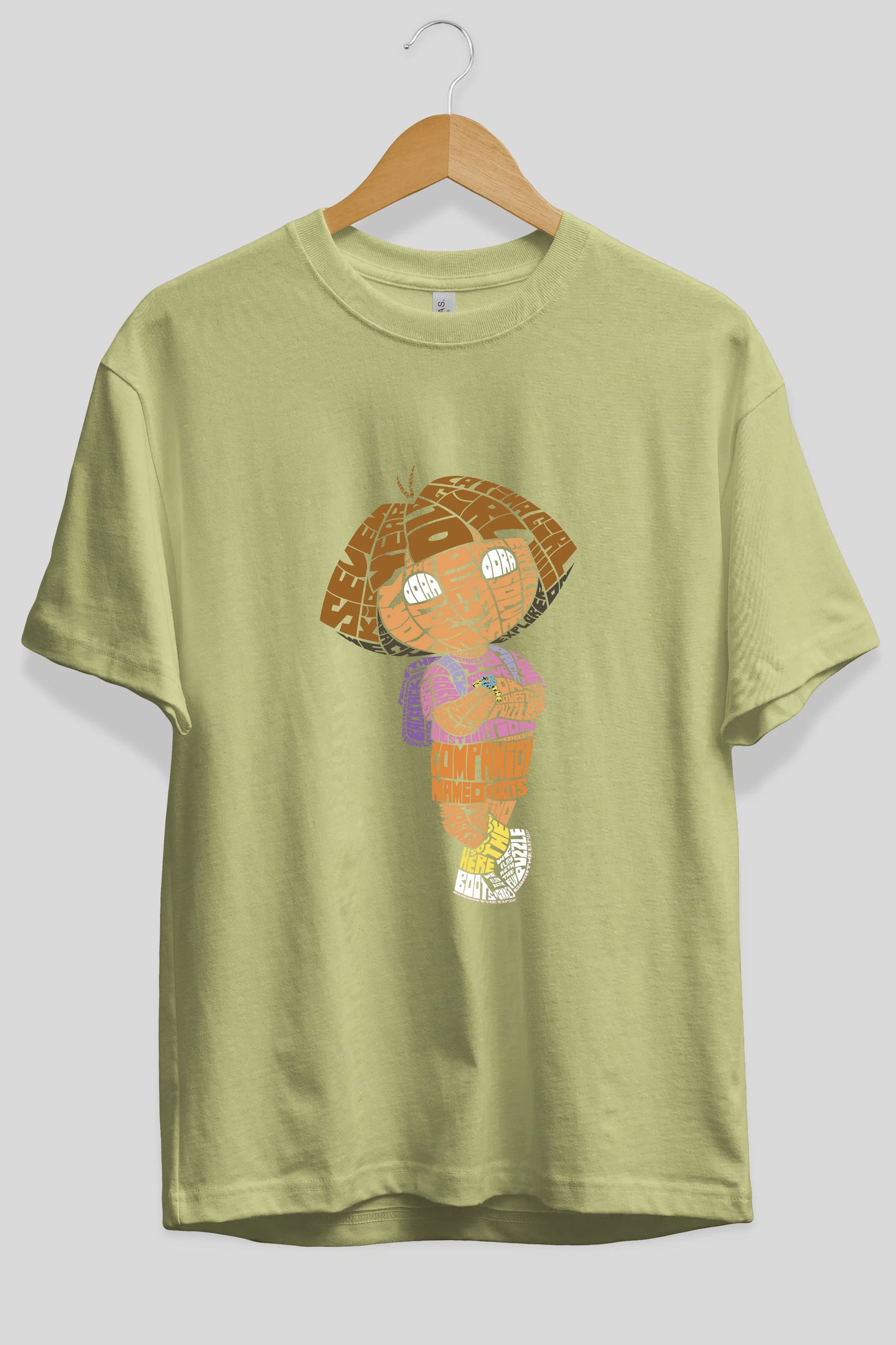 Dora Ön Baskılı Oversize t-shirt %100 pamuk Erkek Kadın Unisex