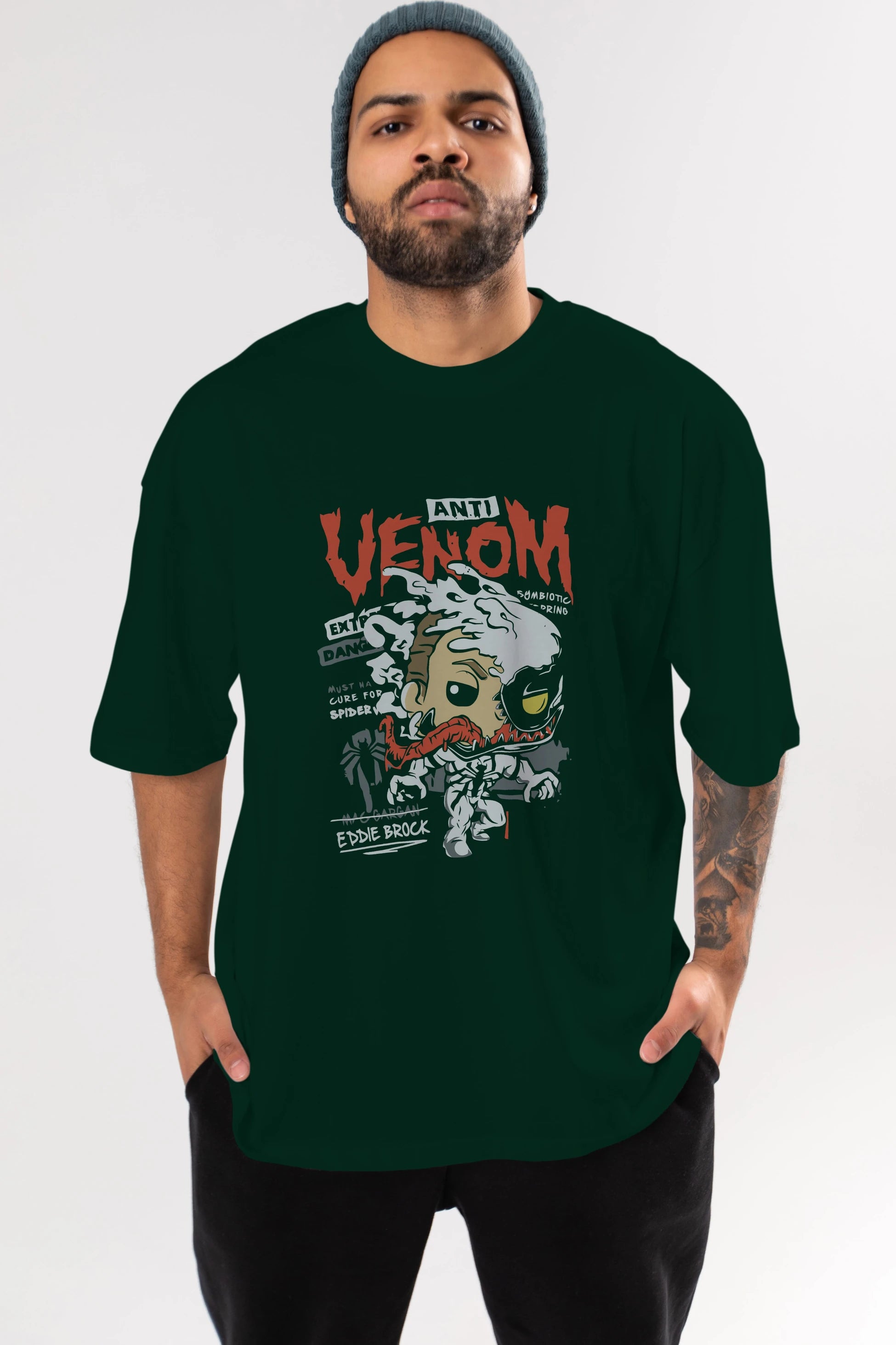 Venom (9) Ön Baskılı Oversize t-shirt Erkek Kadın Unisex %100 Pamuk Bisiklet Yaka tişort