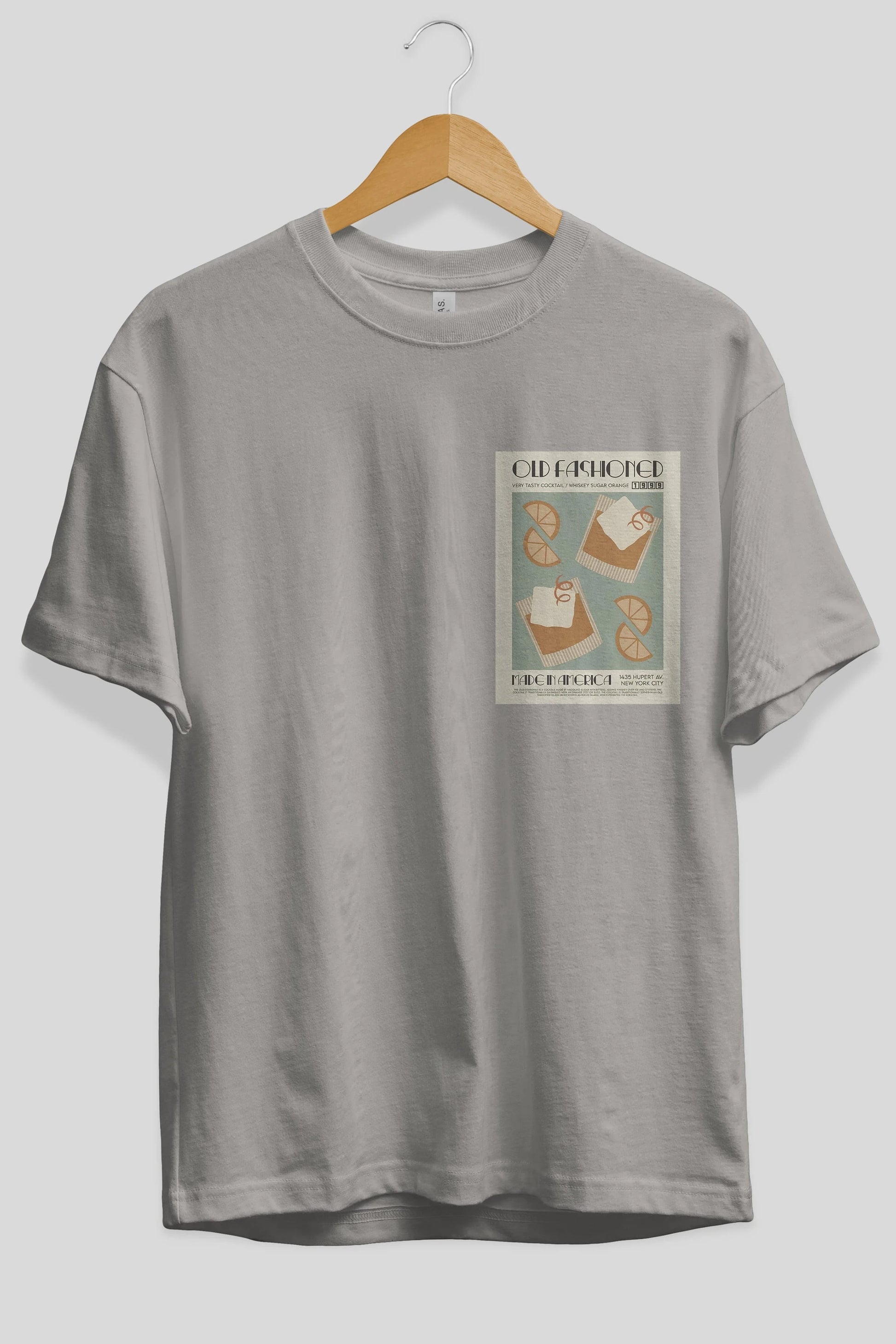 Old Fashioned 2 Ön Sol Baskılı Oversize t-shirt Erkek Kadın Unisex %100 Pamuk Bisiklet Yaka tişort