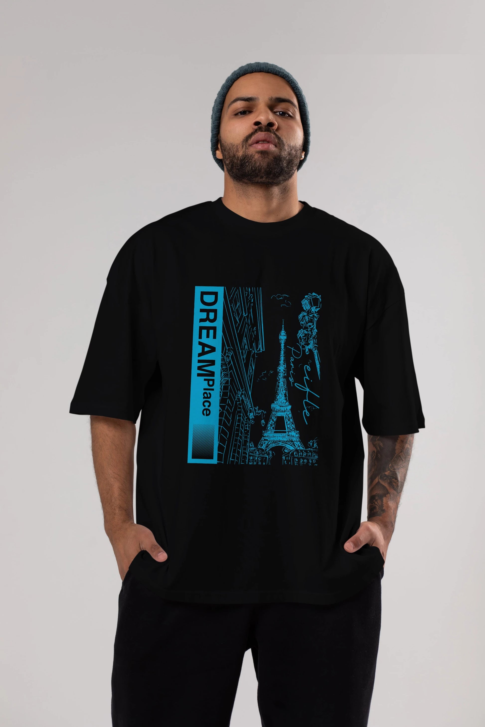 Dream Place Ön Baskılı Oversize t-shirt Erkek Kadın Unisex