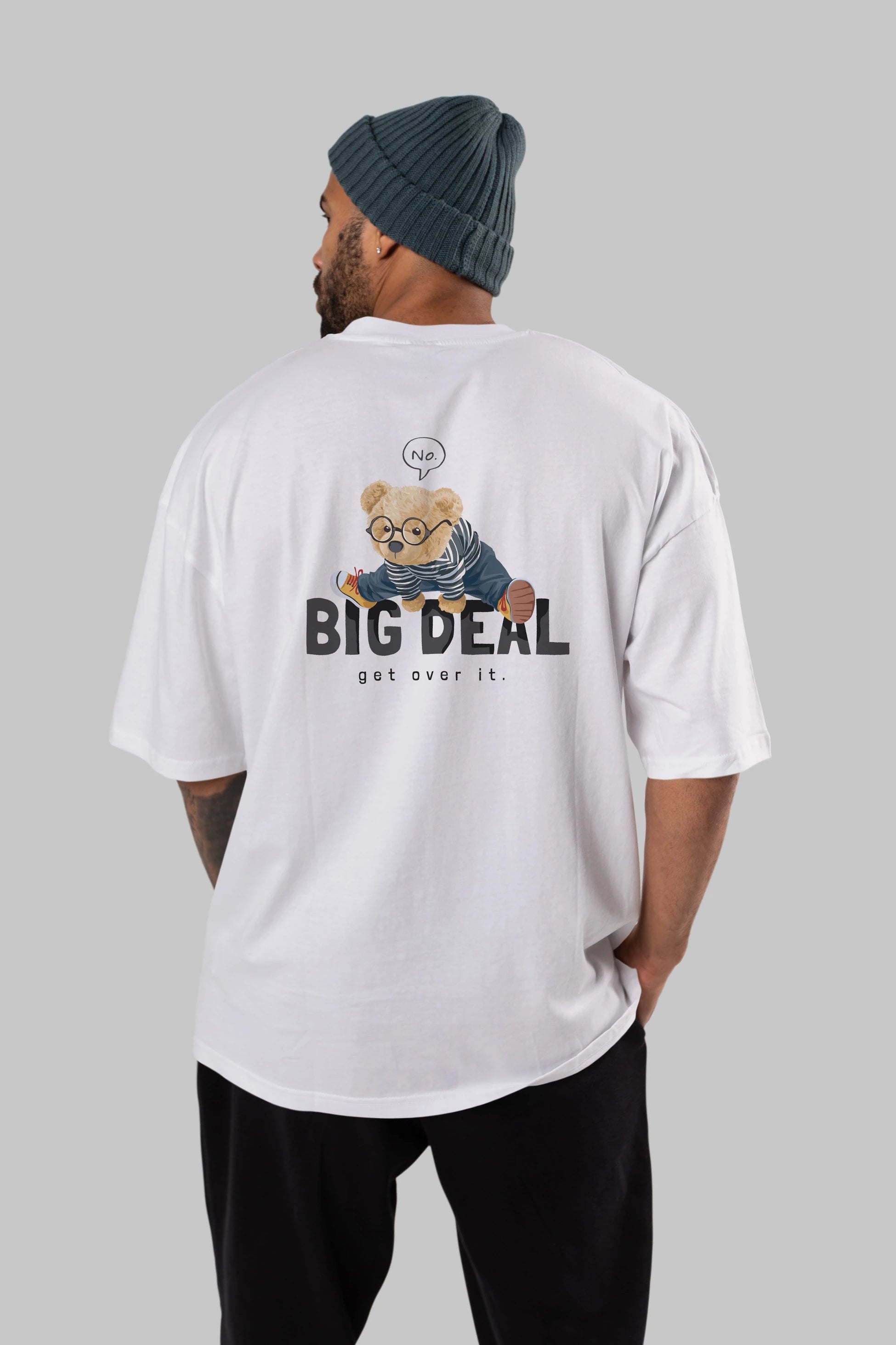 Teddy Bear Big Deal Arka Baskılı Oversize t-shirt Erkek Kadın Unisex %100 Pamuk