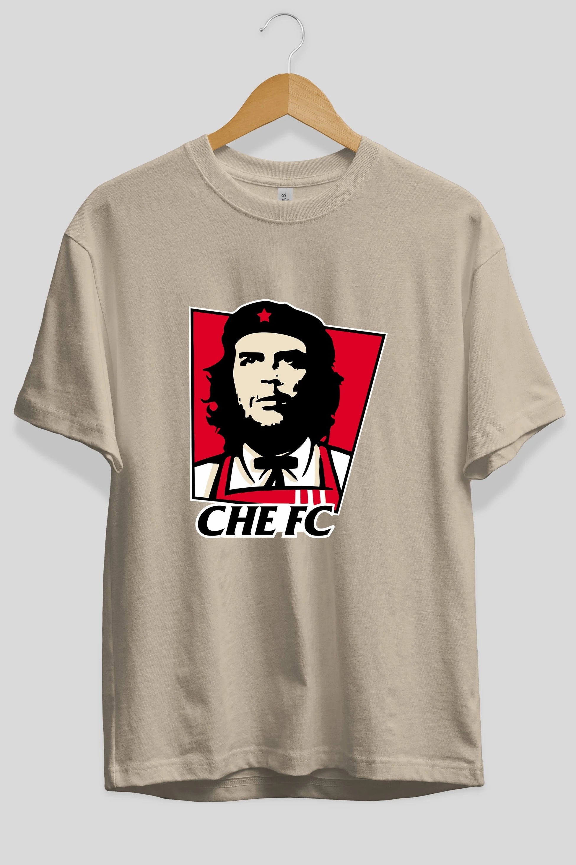 Che FC Ön Baskılı Oversize t-shirt Erkek Kadın Unisex %100 Pamuk Bisiklet Yaka tişort