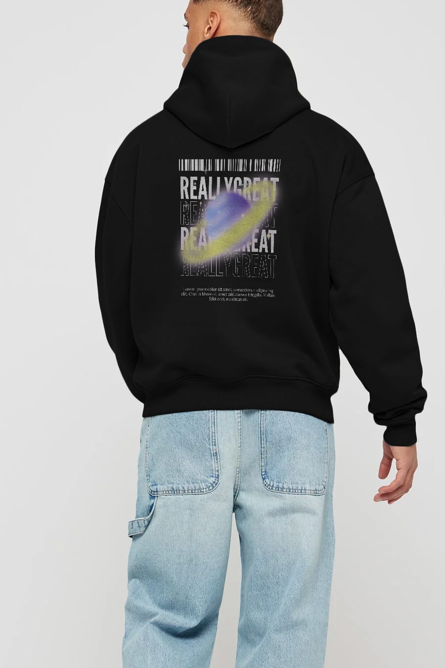 Really Great 2 Yazılı Arka Baskılı Oversize Hoodie Kapüşonlu Sweatshirt Erkek Kadın Unisex