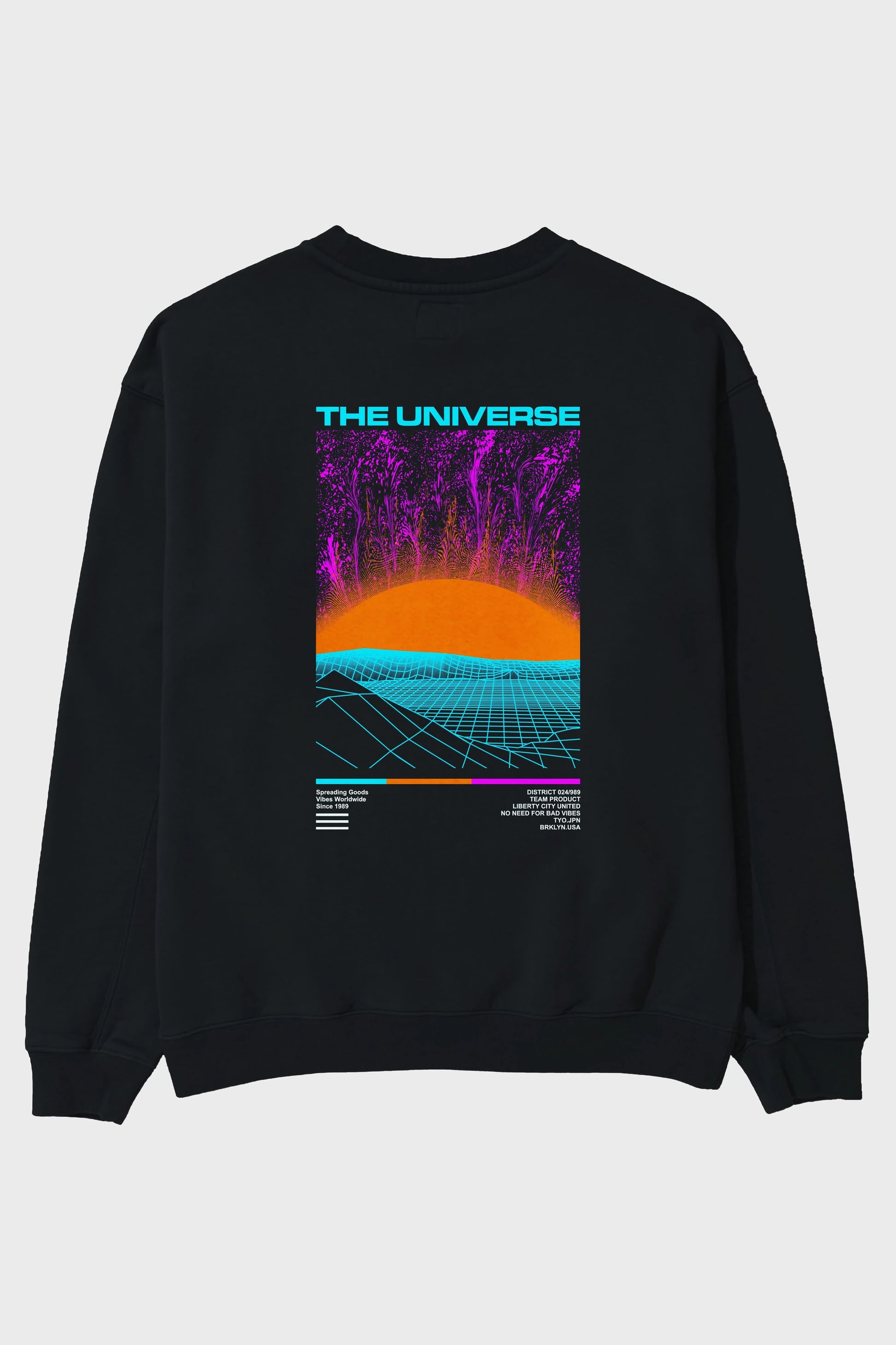 The Universe Arka Baskılı Oversize Sweatshirt Erkek Kadın Unisex