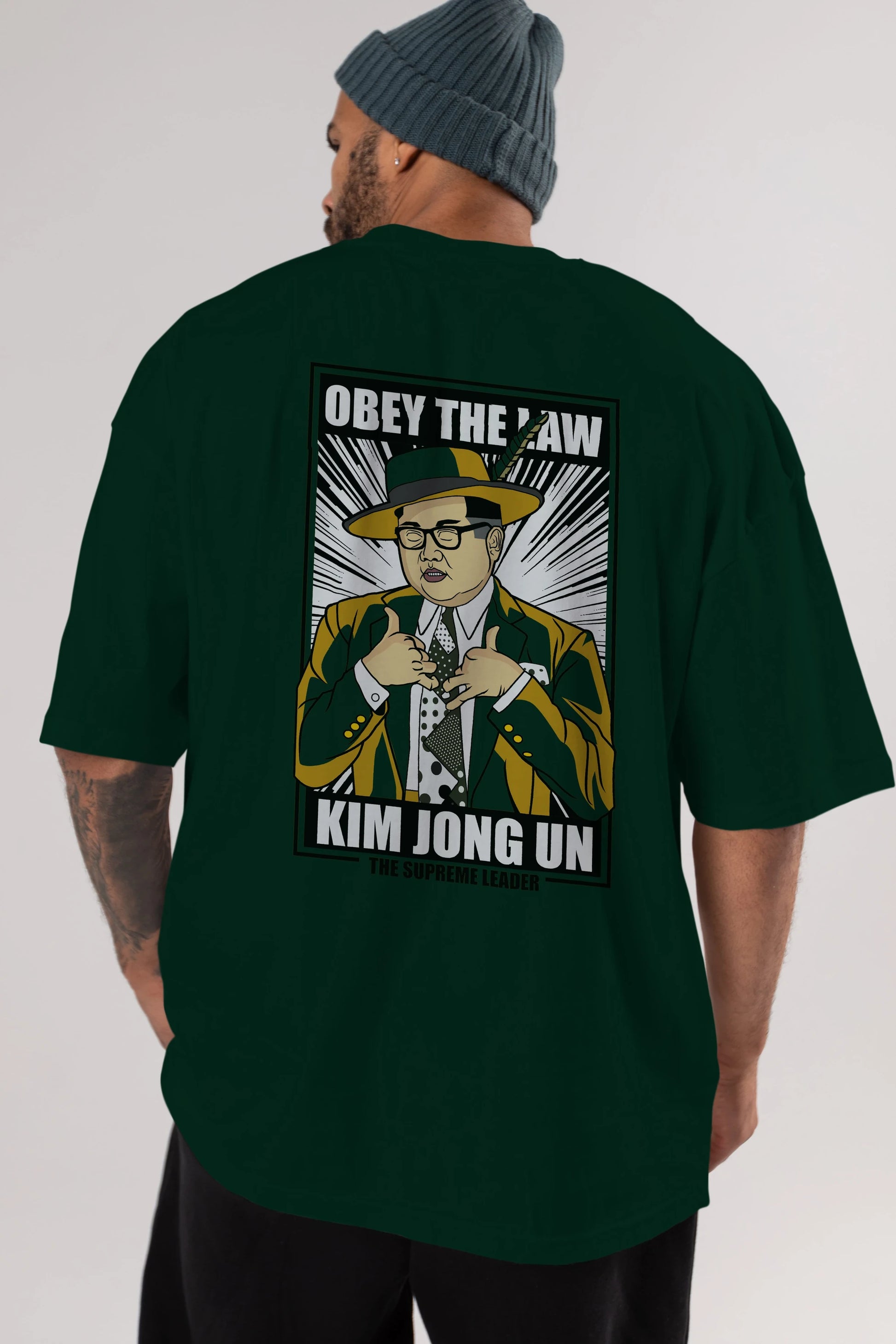 The Mask Jong Un Arka Baskılı Oversize t-shirt Erkek Kadın Unisex %100 Pamuk tişort