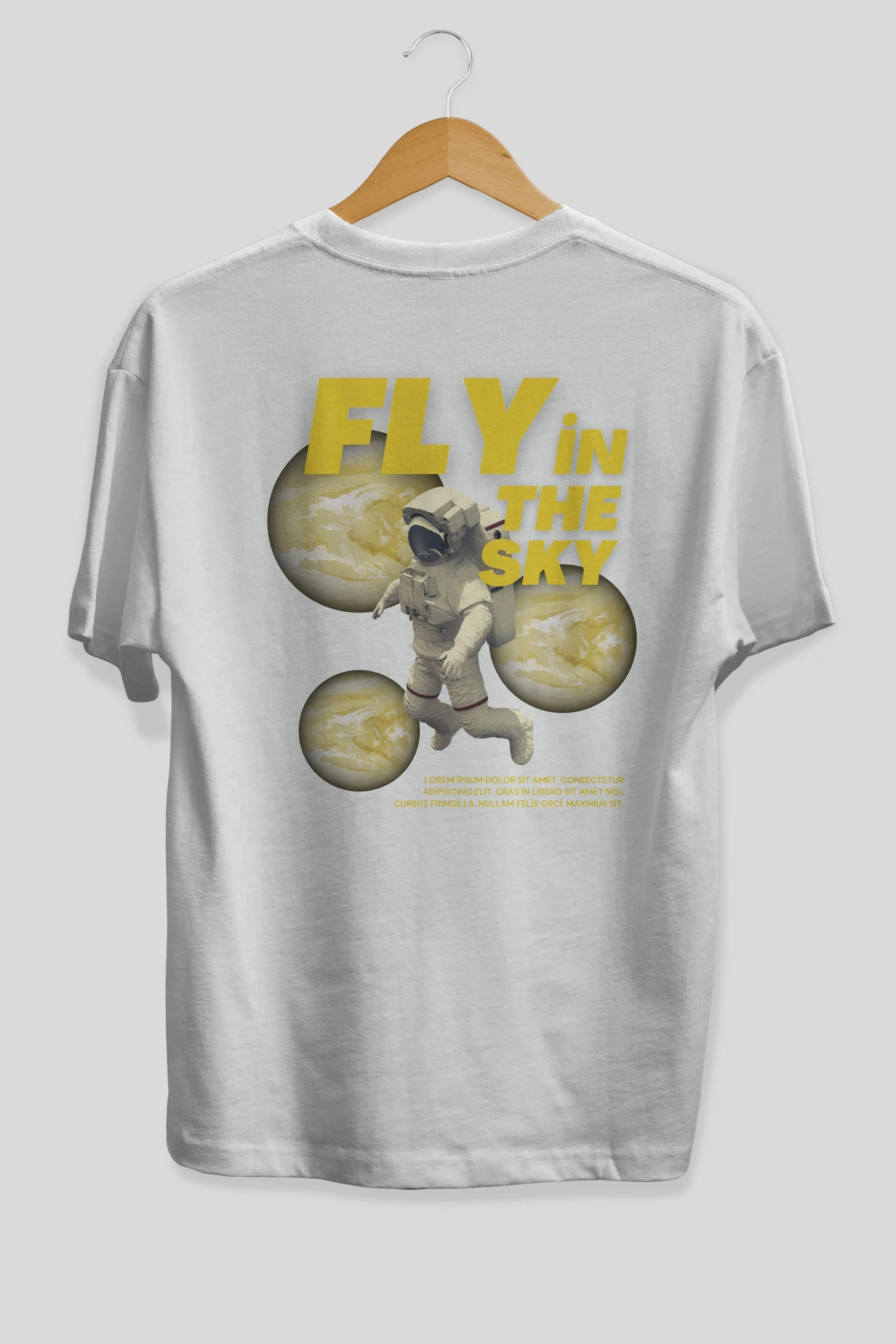 Fly in The Sky Arka Baskılı Oversize t-shirt Erkek Kadın Unisex