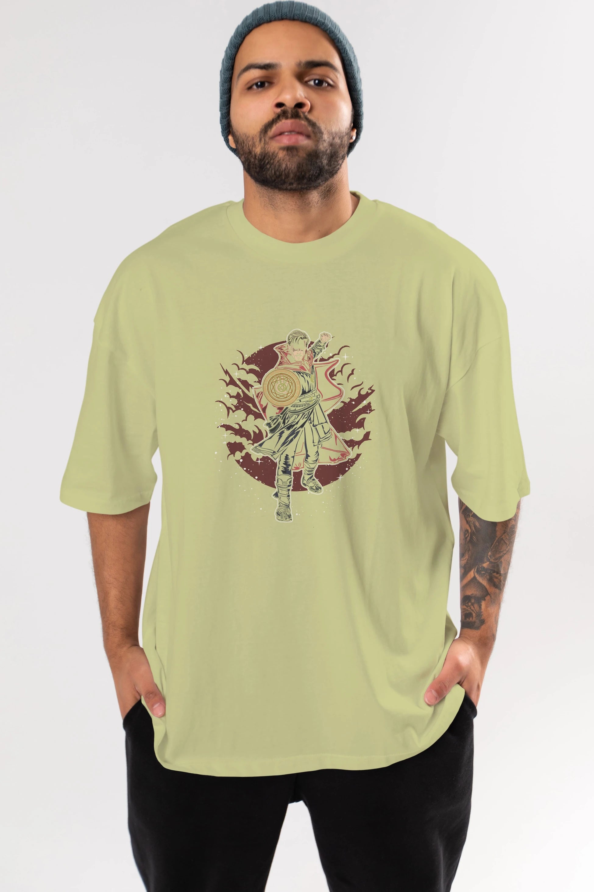 DOCTER STRANGE Ön Baskılı Oversize t-shirt Erkek Kadın Unisex %100 Pamuk tişort