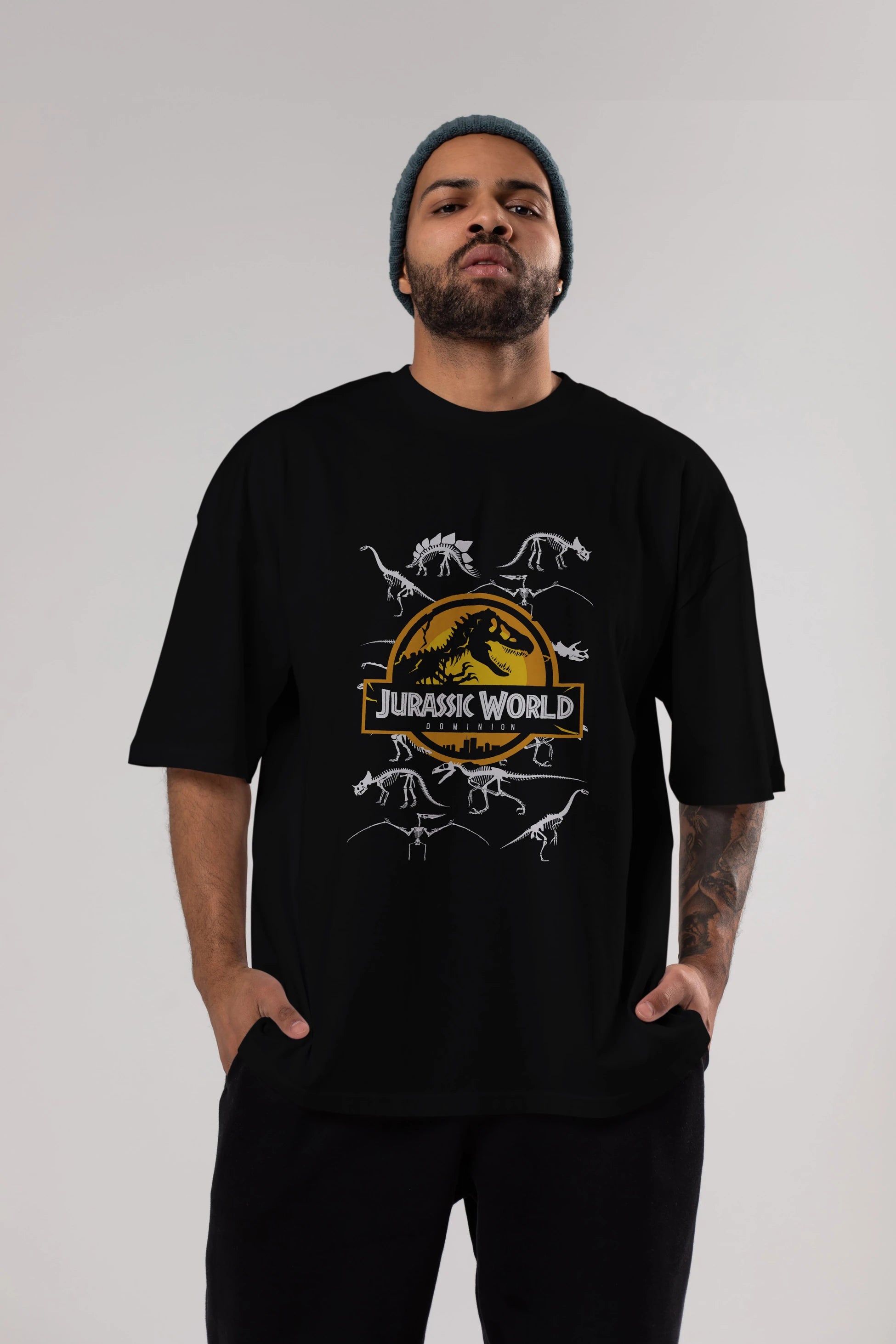 Jurassic Park (5) Ön Baskılı Oversize t-shirt Erkek Kadın Unisex %100 Pamuk Bisiklet Yaka tişort