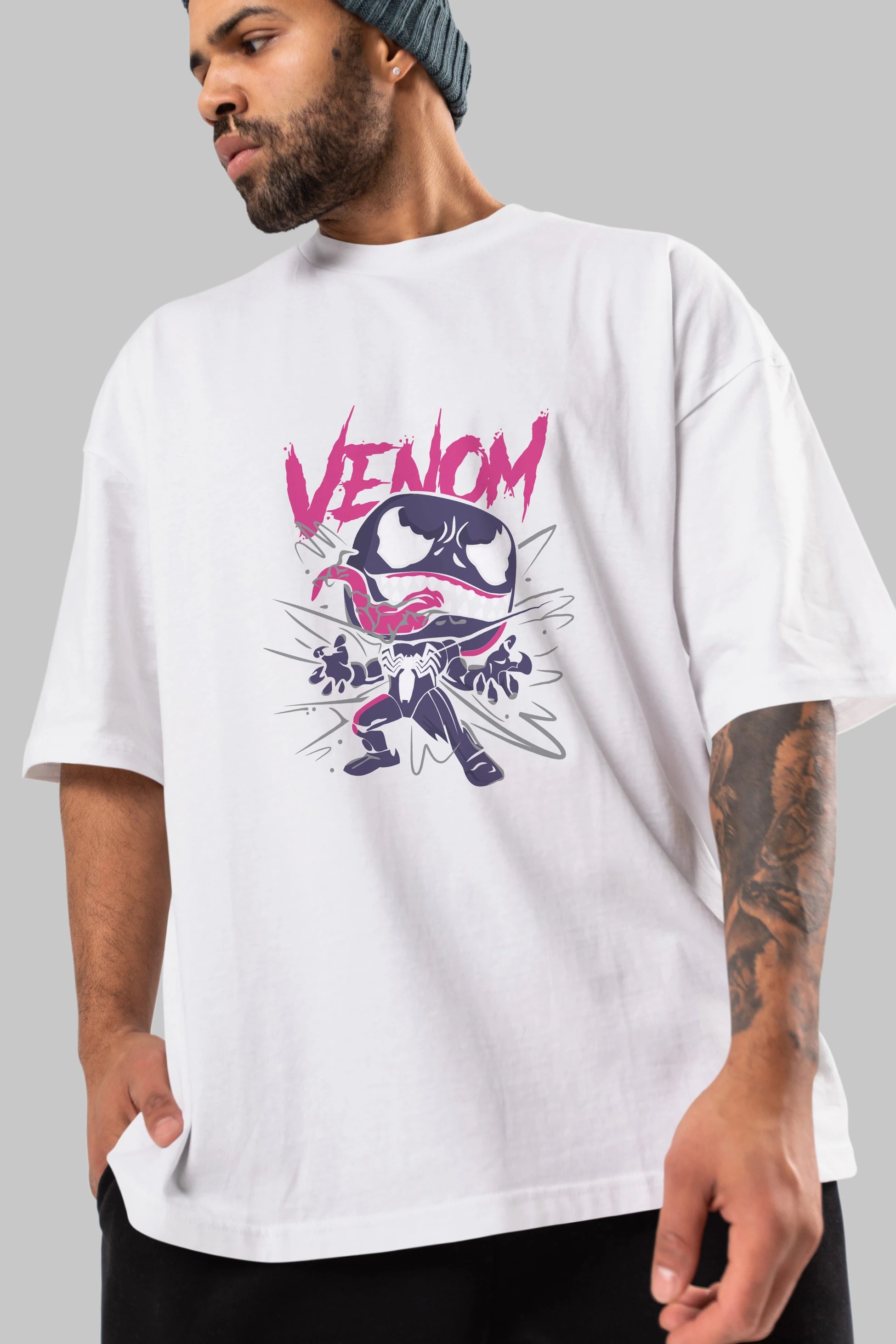 Venom (20) Ön Baskılı Oversize t-shirt Erkek Kadın Unisex %100 Pamuk Bisiklet Yaka tişort