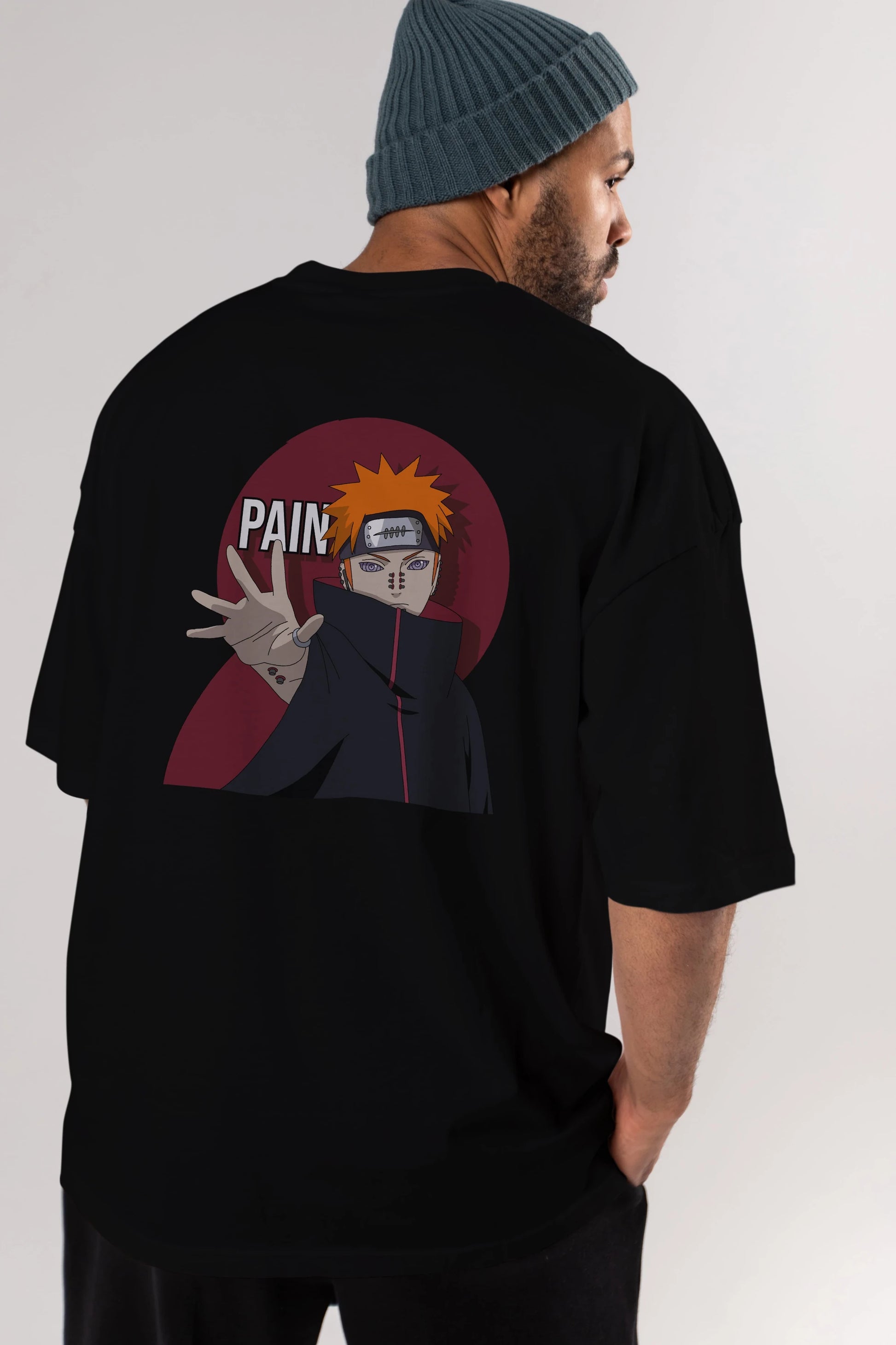 PAIN NARUTO Anime Arka Baskılı Oversize t-shirt Erkek Kadın Unisex