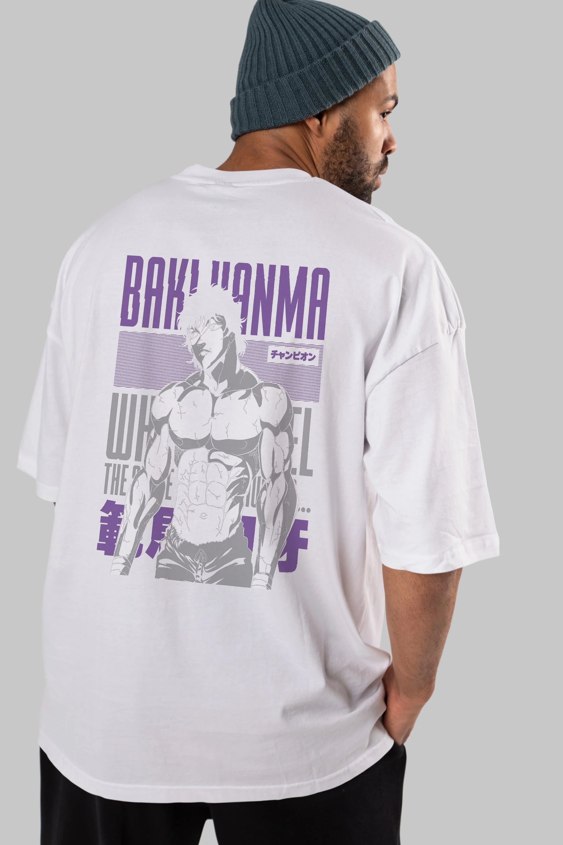 BAKI HANMA (2) Anime Arka Baskılı Oversize t-shirt Erkek Kadın Unisex