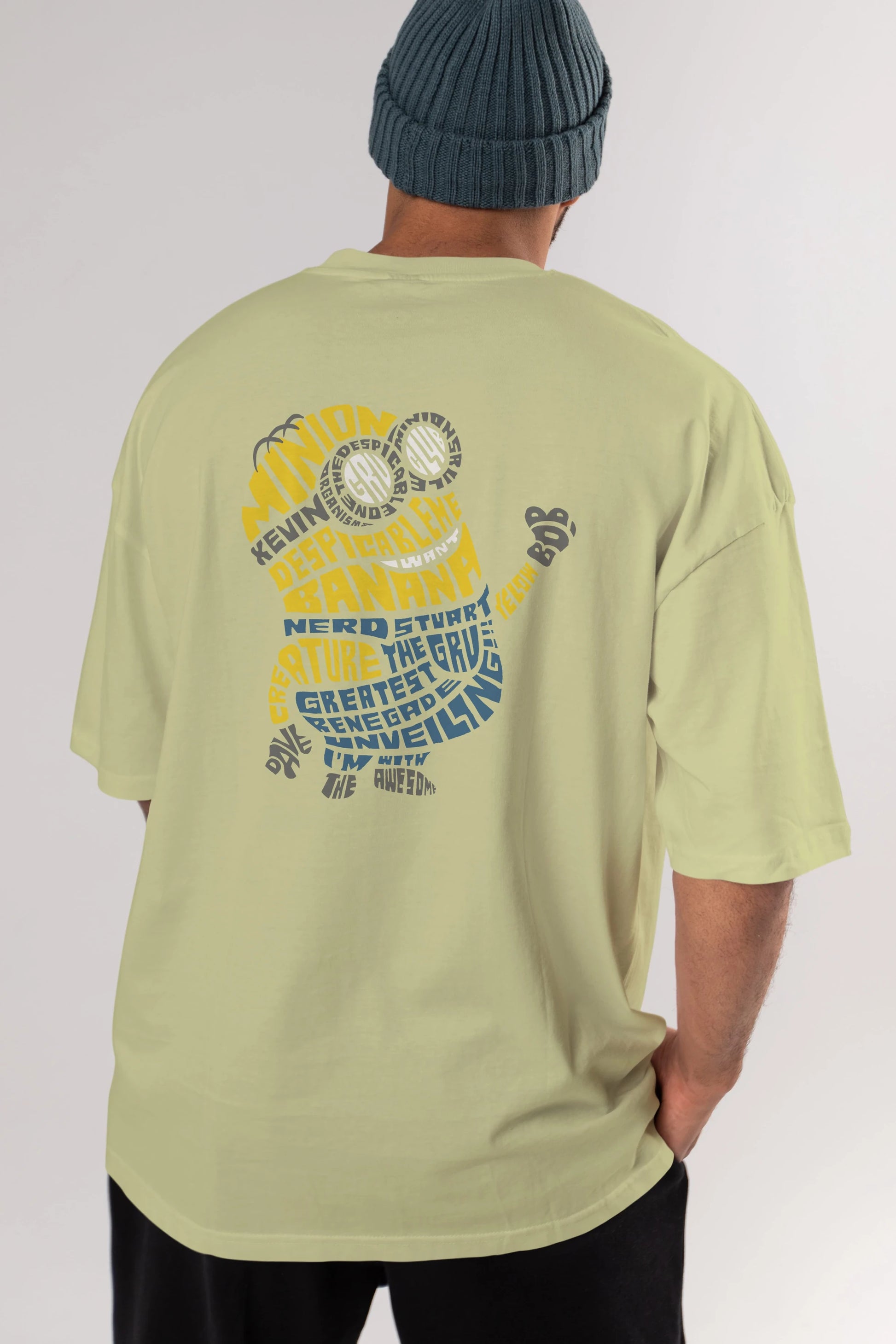 Minion Arka Baskılı Oversize t-shirt %100 pamuk Erkek Kadın Unisex