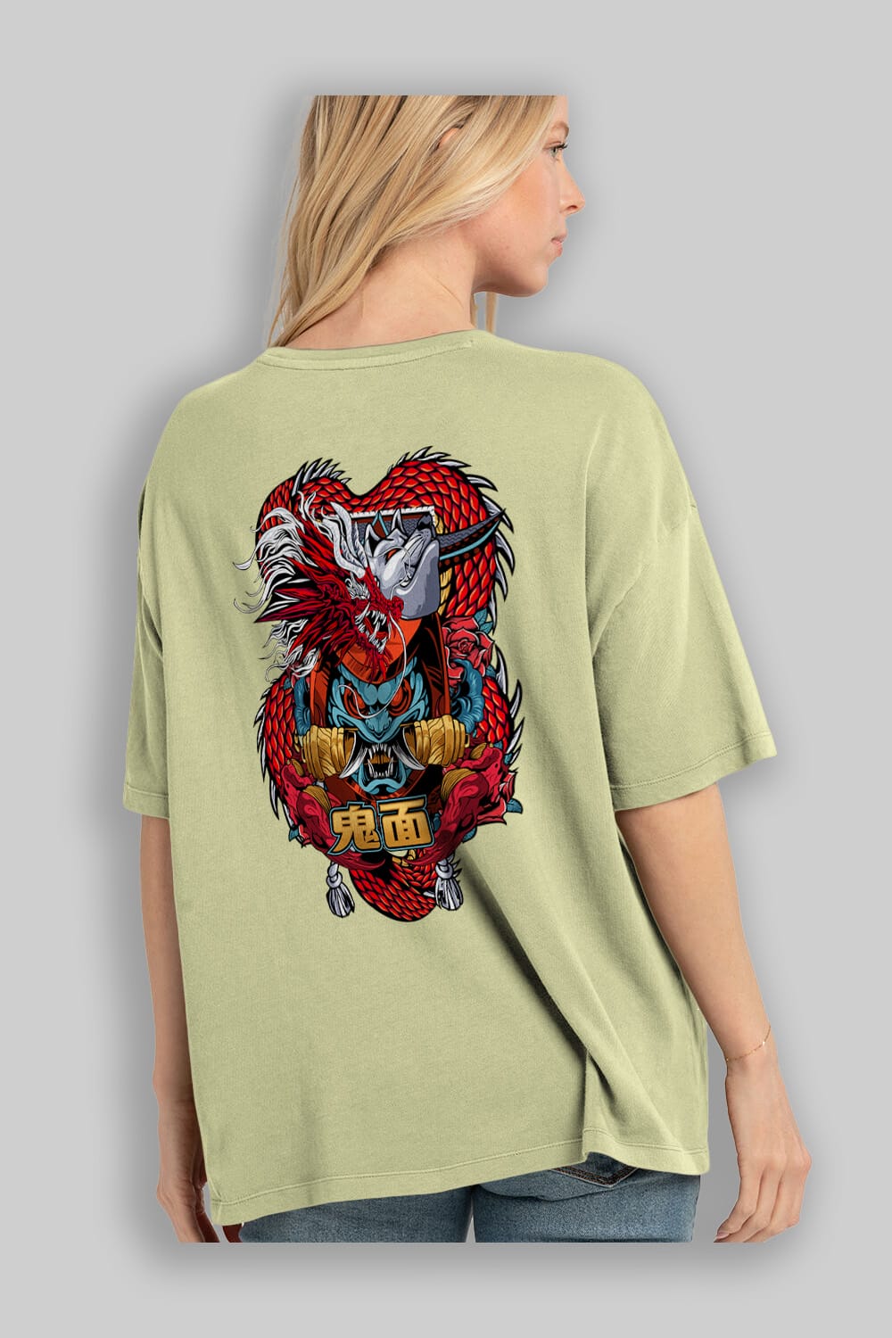 TRIBAL Anime Arka Baskılı Oversize t-shirt Erkek Kadın Unisex