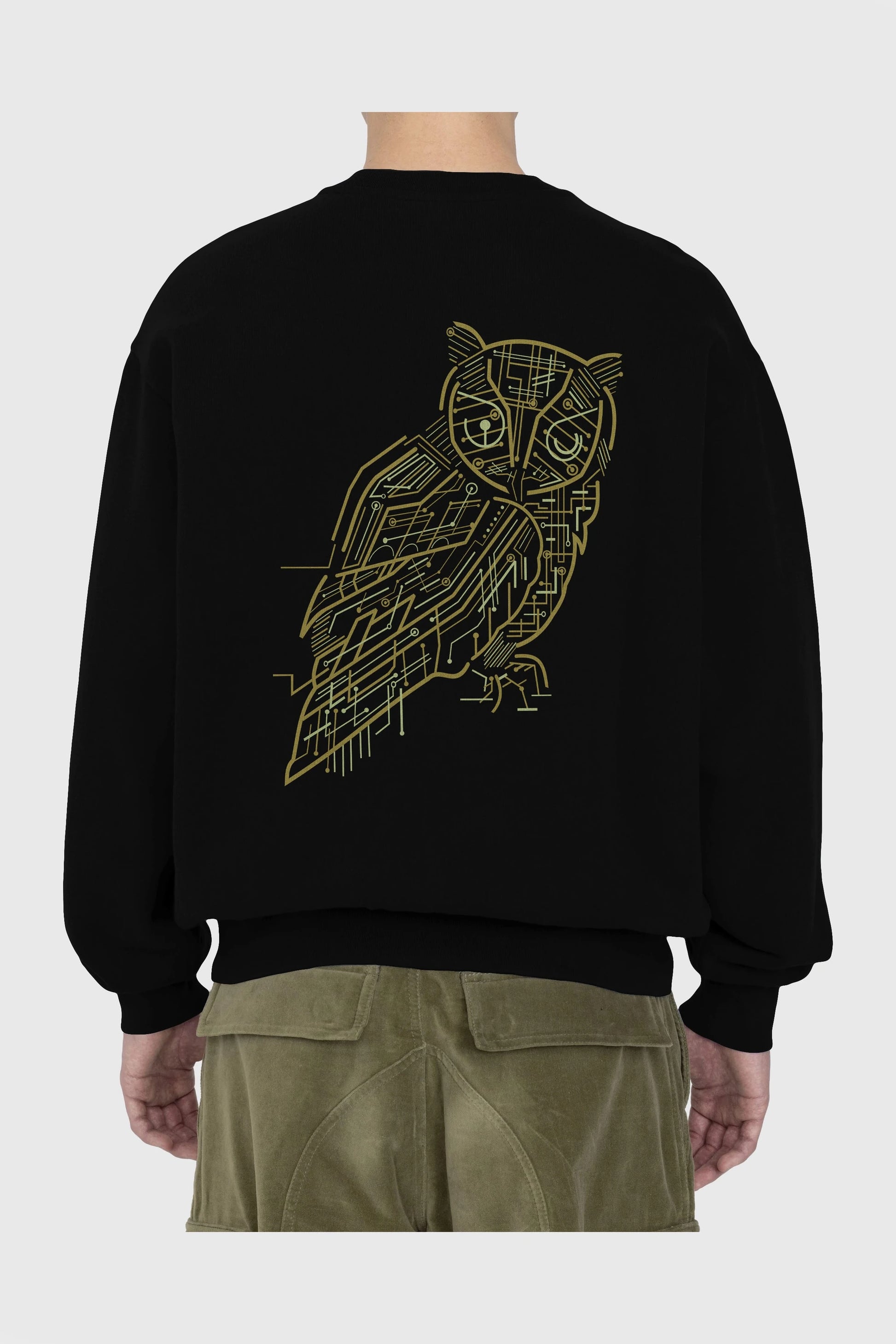 Electrical Owl Arka Baskılı Oversize Sweatshirt Erkek Kadın Unisex