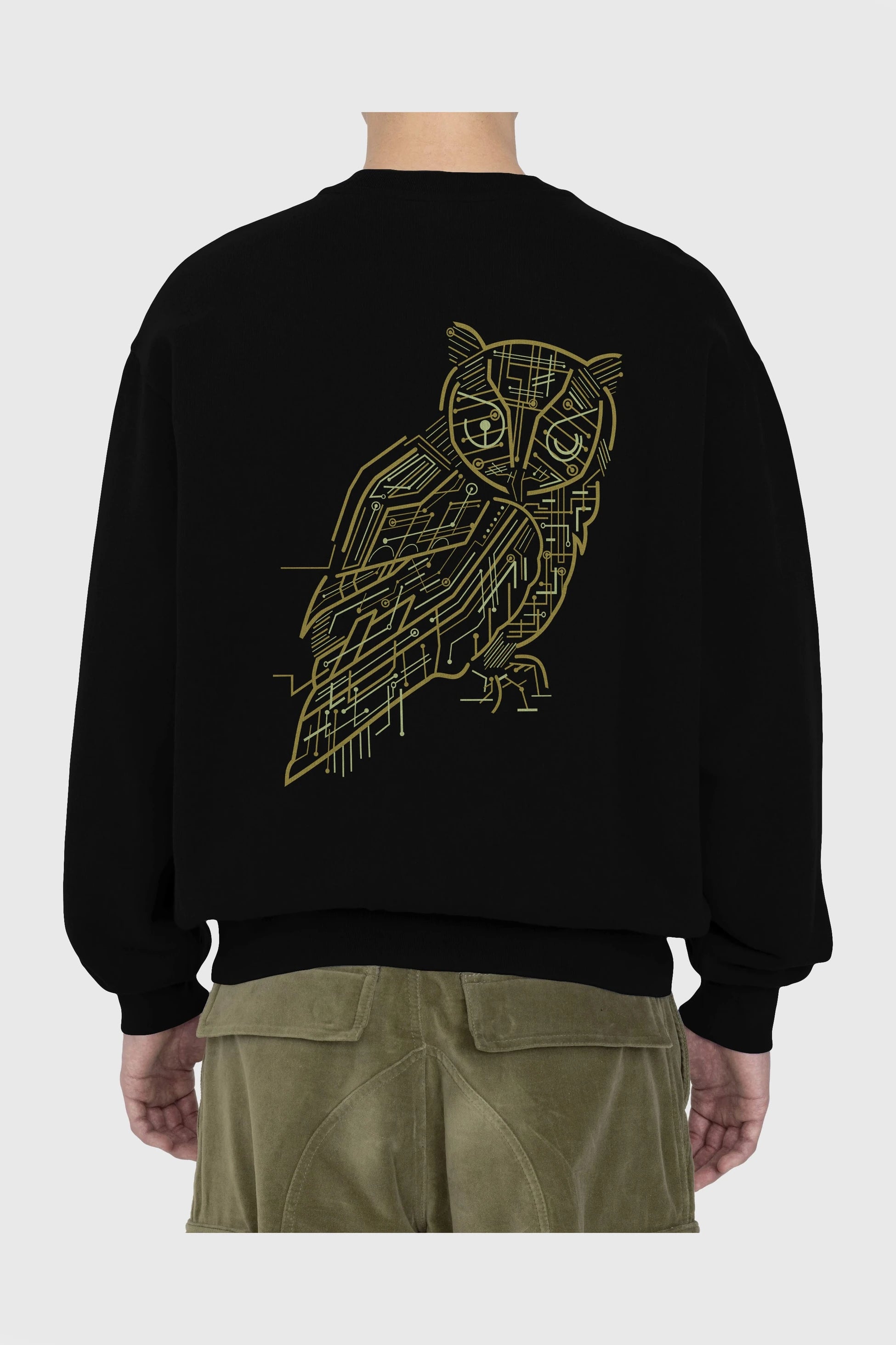 Electrical Owl Arka Baskılı Oversize Sweatshirt Erkek Kadın Unisex
