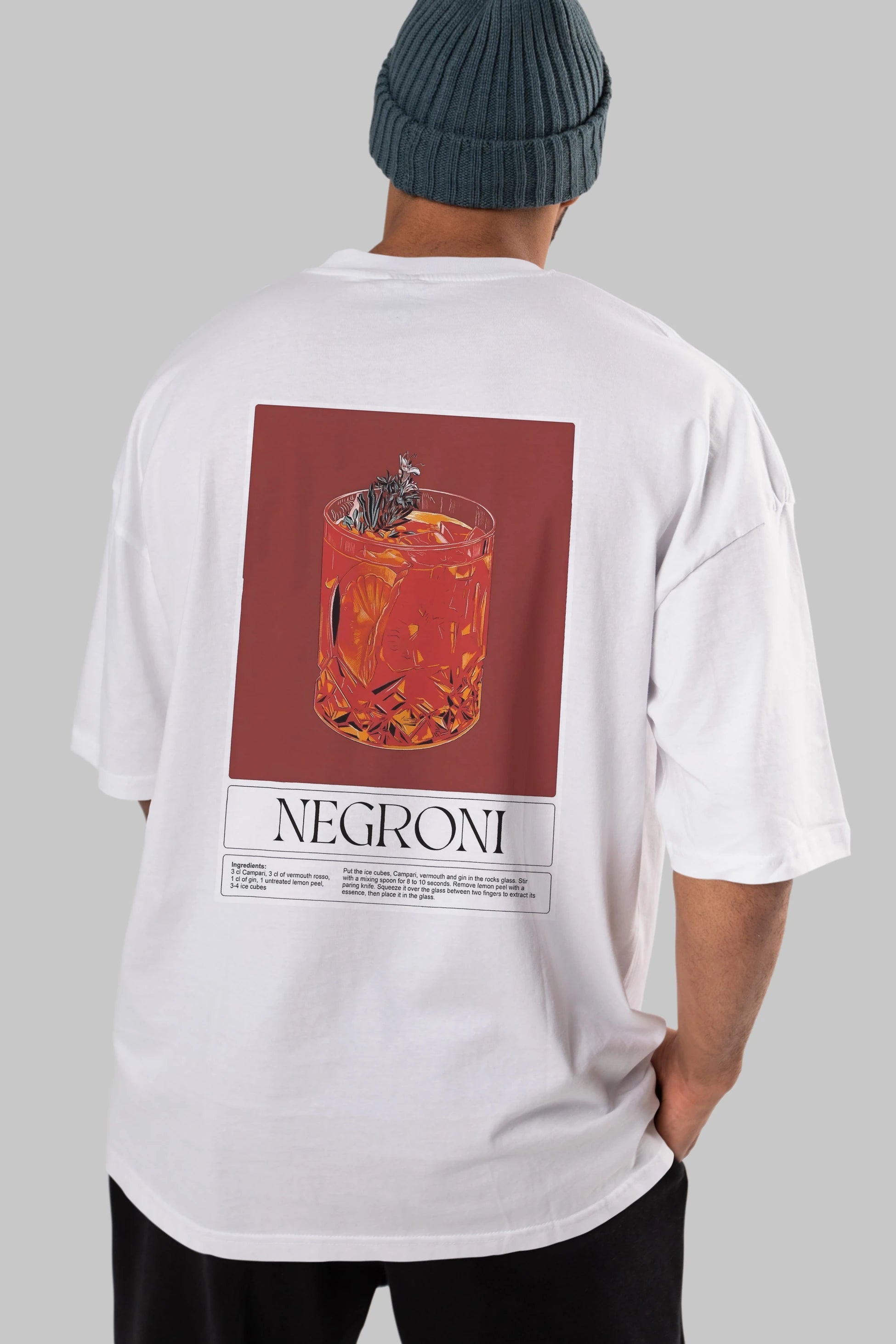 Negroni 2 Arka Baskılı Oversize t-shirt Erkek Kadın Unisex %100 Pamuk Bisiklet Yaka tişort