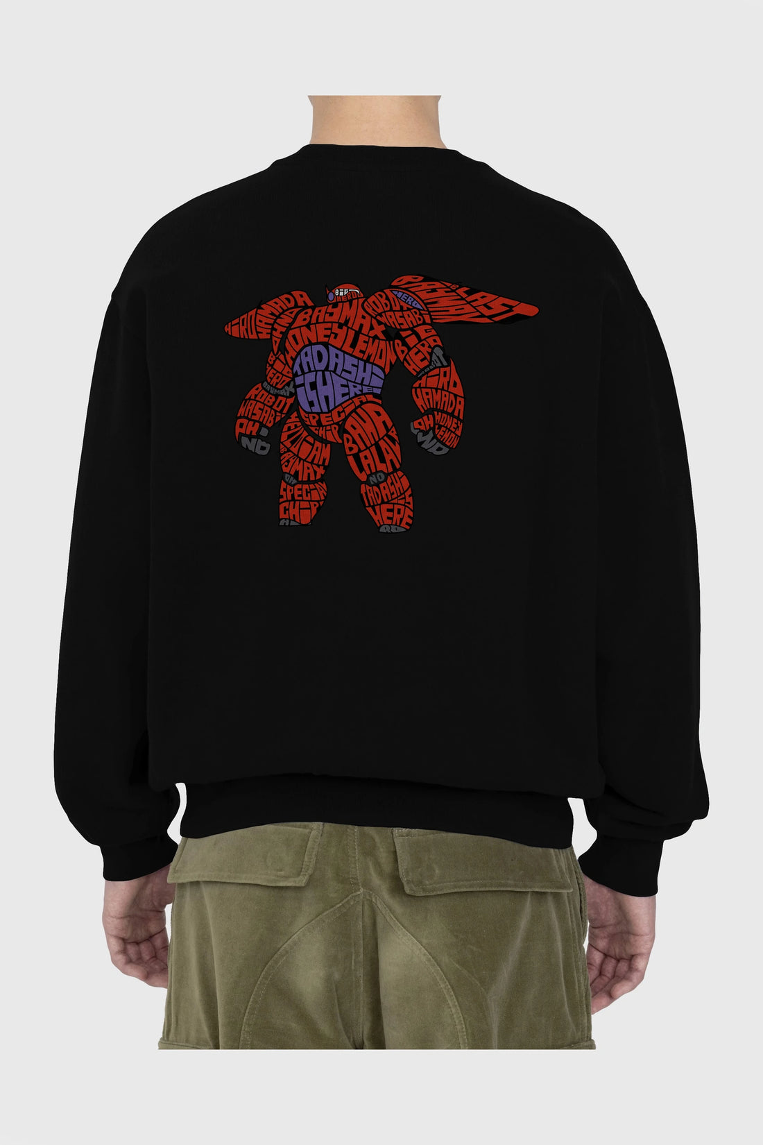 Baymax Arka Baskılı Oversize Sweatshirt Erkek Kadın Unisex