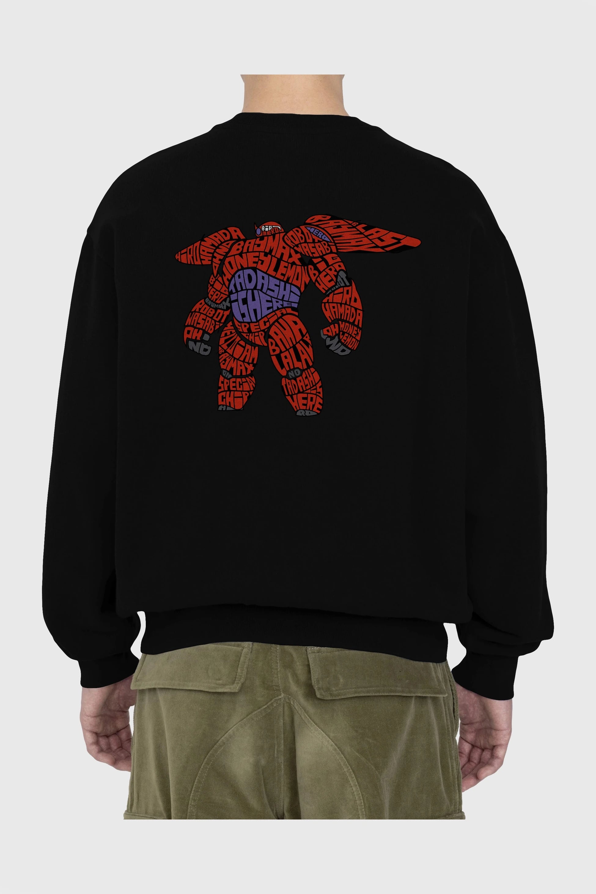 Baymax Arka Baskılı Oversize Sweatshirt Erkek Kadın Unisex