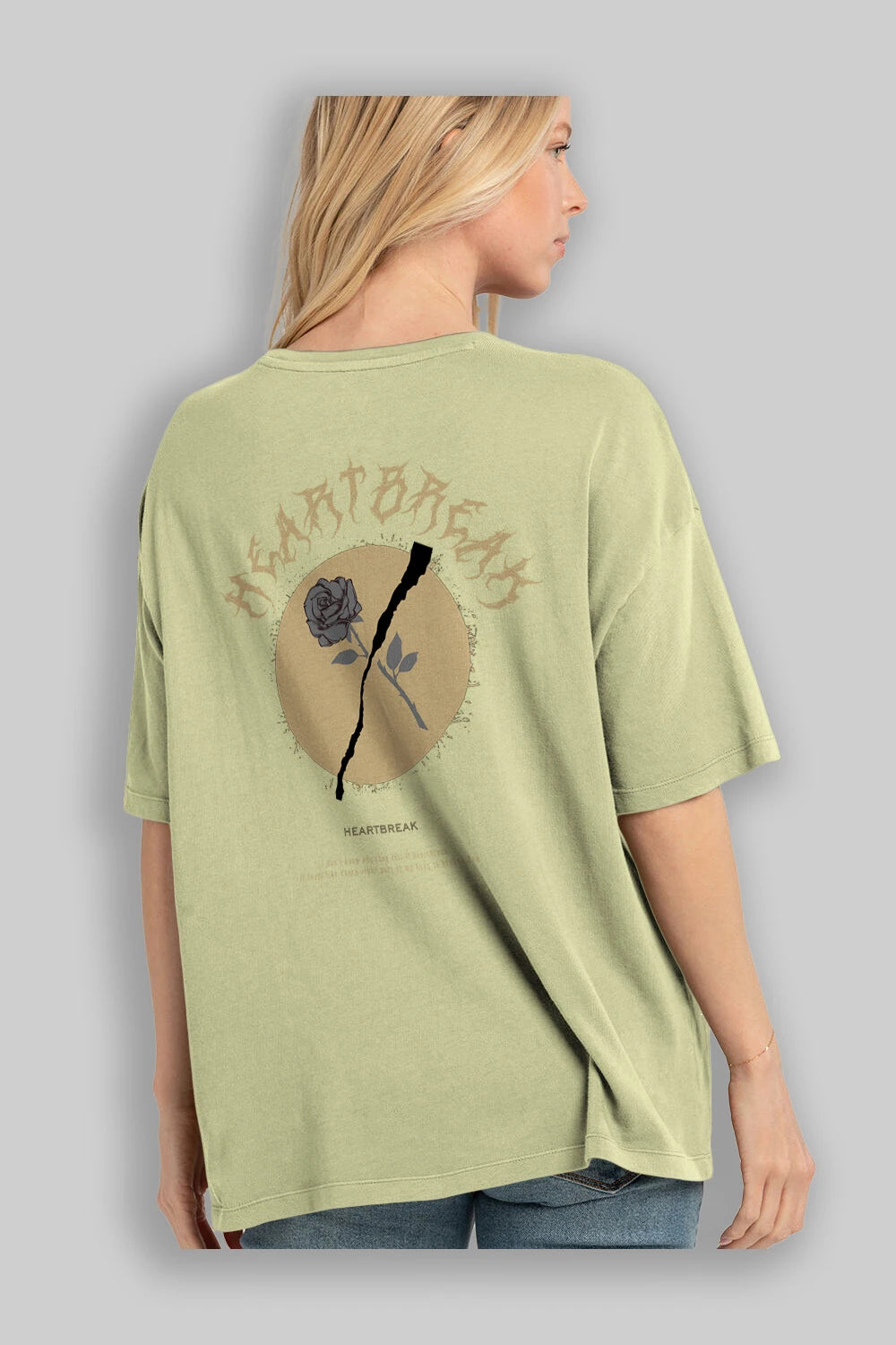 Heartbreak Arka Baskılı Oversize t-shirt Erkek Kadın Unisex