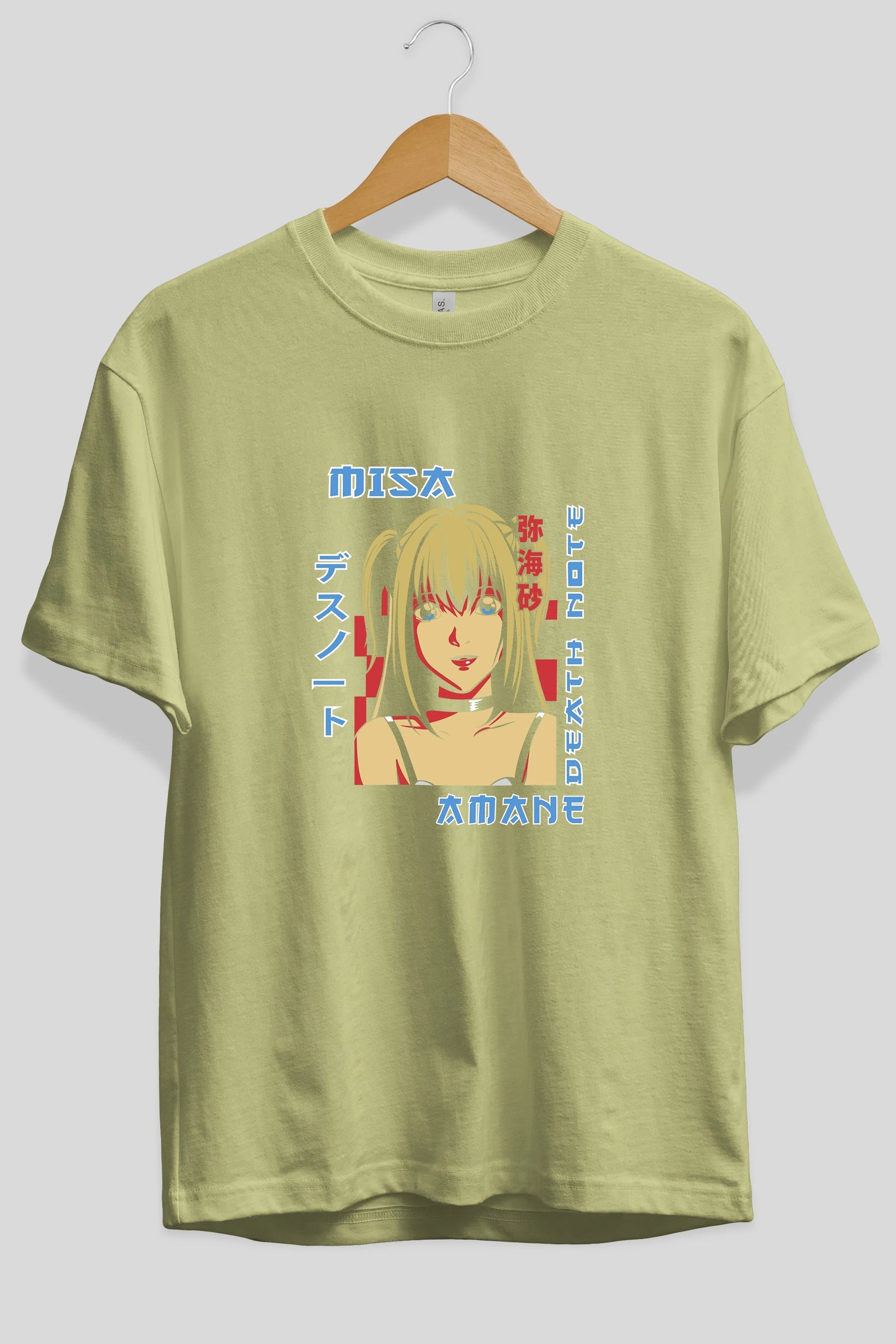 MISA-DEATH NOTE Anime Ön Baskılı Oversize t-shirt %100 pamuk Erkek Kadın Unisex