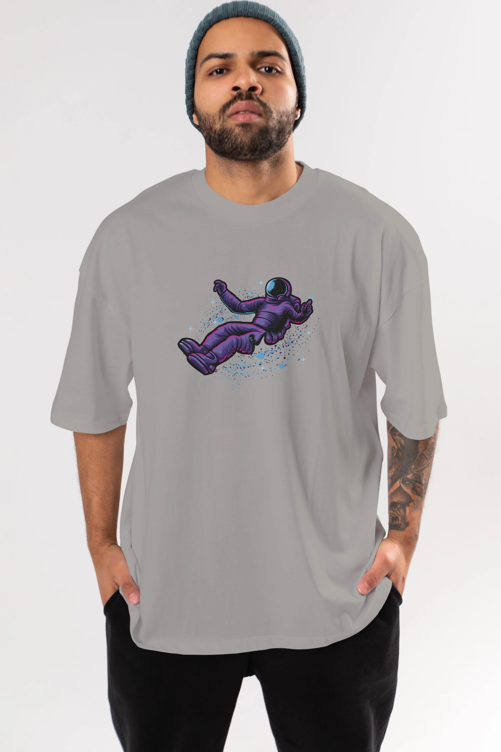 Having fun in outer space Ön Baskılı Oversize t-shirt Erkek Kadın Unisex