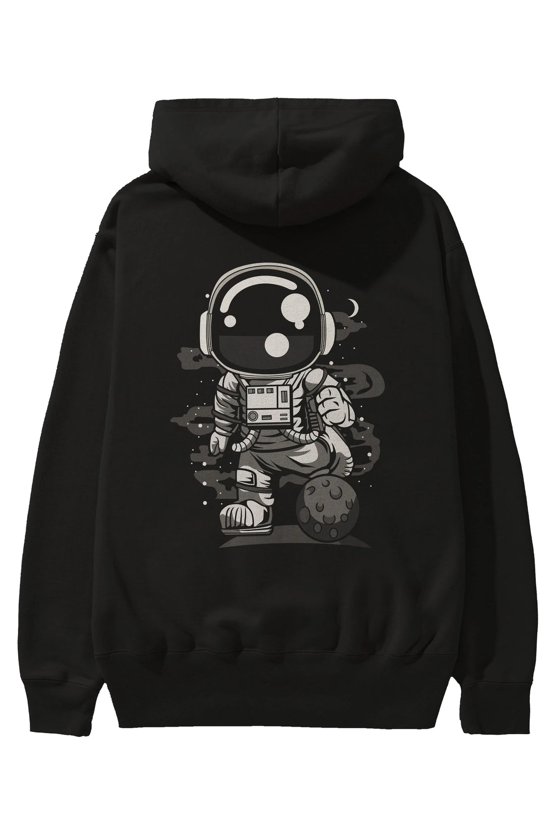 Astronaut Soccer Arka Baskılı Hoodie Oversize Kapüşonlu Sweatshirt Erkek Kadın Unisex