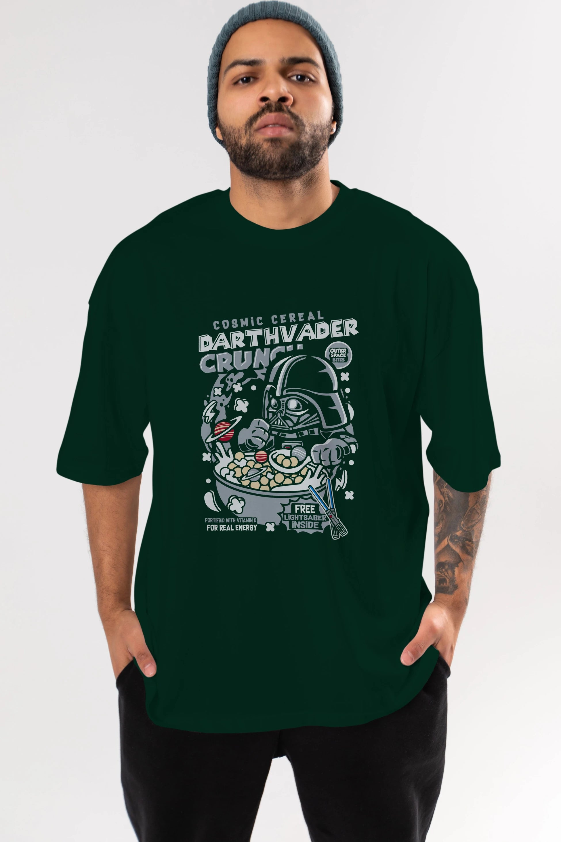 Darth Vader (2) Ön Baskılı Oversize t-shirt Erkek Kadın Unisex %100 Pamuk Bisiklet Yaka tişort