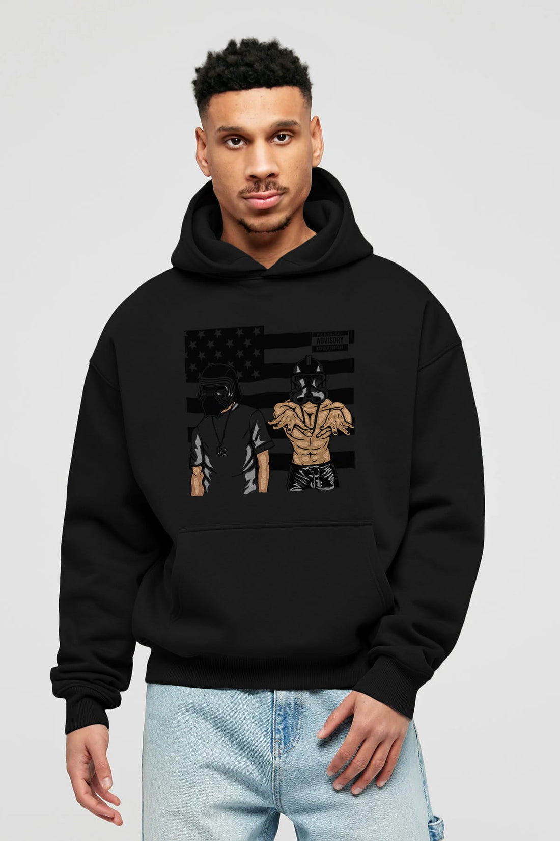 Darkonia Ön Baskılı Hoodie Oversize Kapüşonlu Sweatshirt Erkek Kadın Unisex