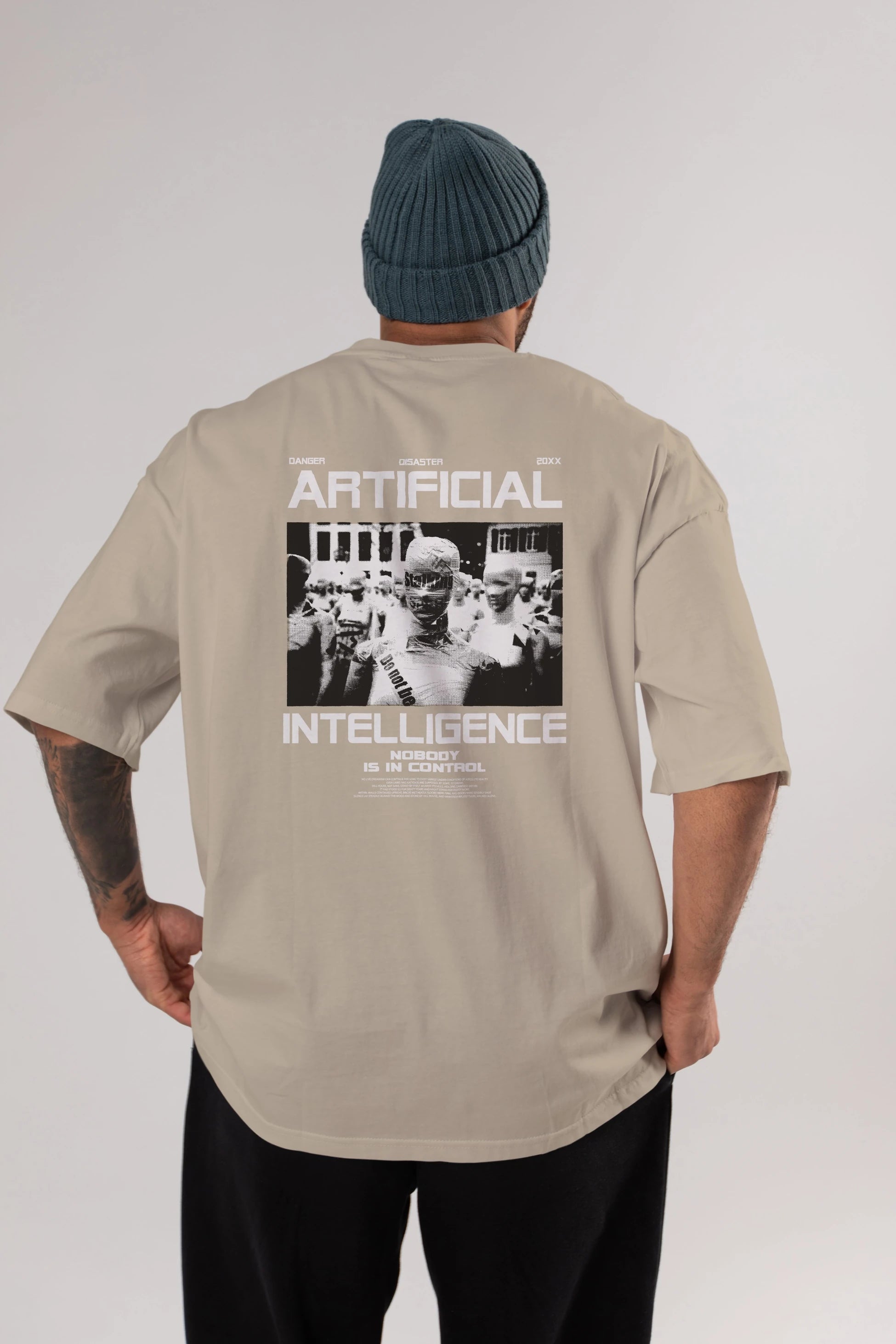 Artificial Intelligence Arka Baskılı Oversize t-shirt Erkek Kadın Unisex