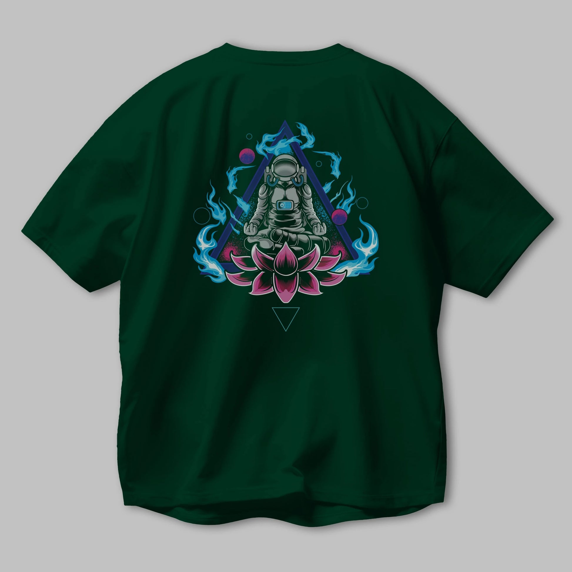 Astronaut Meditation (2) Arka Baskılı Oversize t-shirt Erkek Kadın Unisex