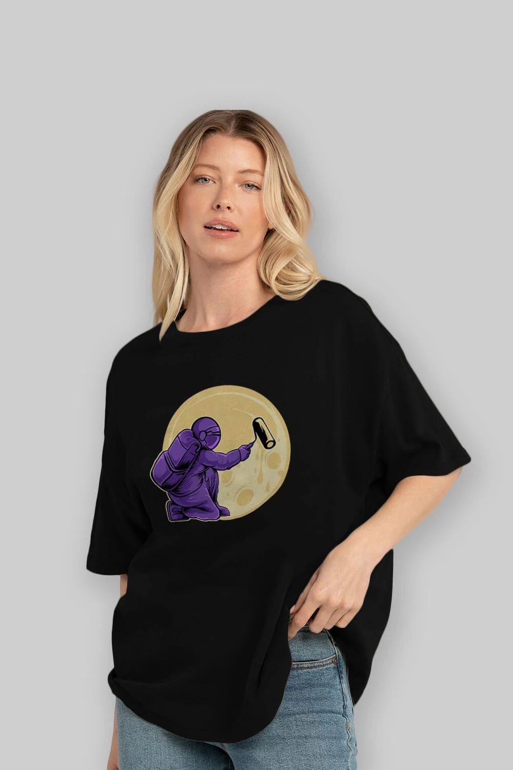 Astropaint Ön Baskılı Oversize t-shirt Erkek Kadın Unisex