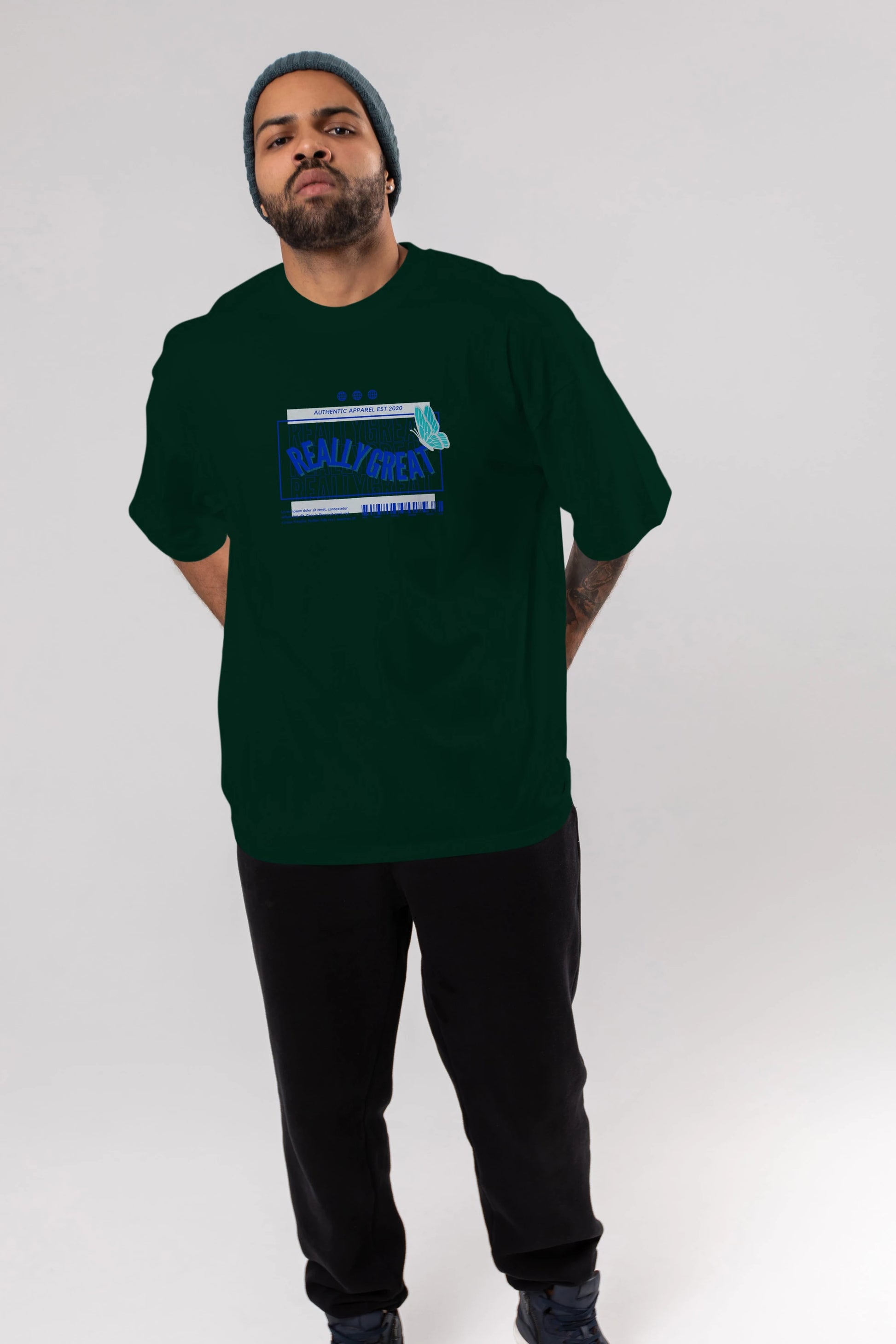 Really Great Yazılı Ön Baskılı Oversize t-shirt Erkek Kadın Unisex