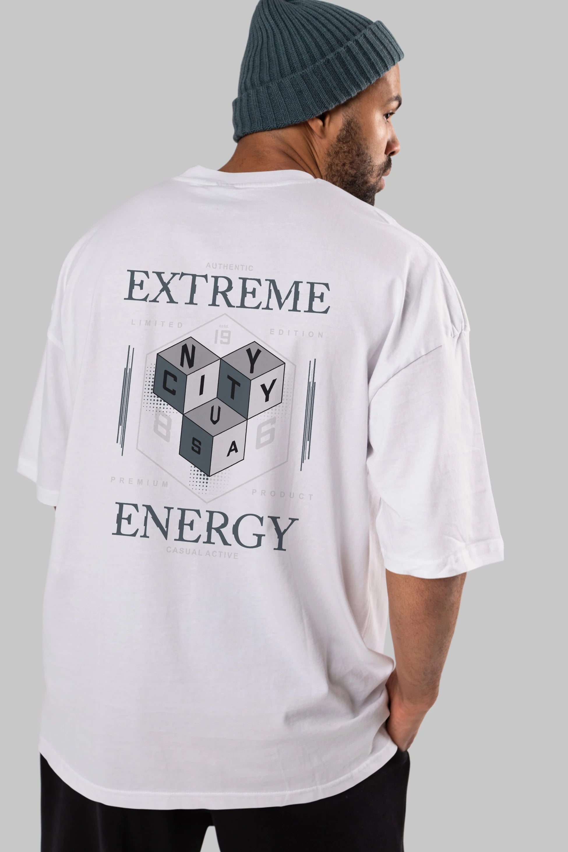 Extreme Energy Arka Baskılı Oversize t-shirt Erkek Kadın Unisex