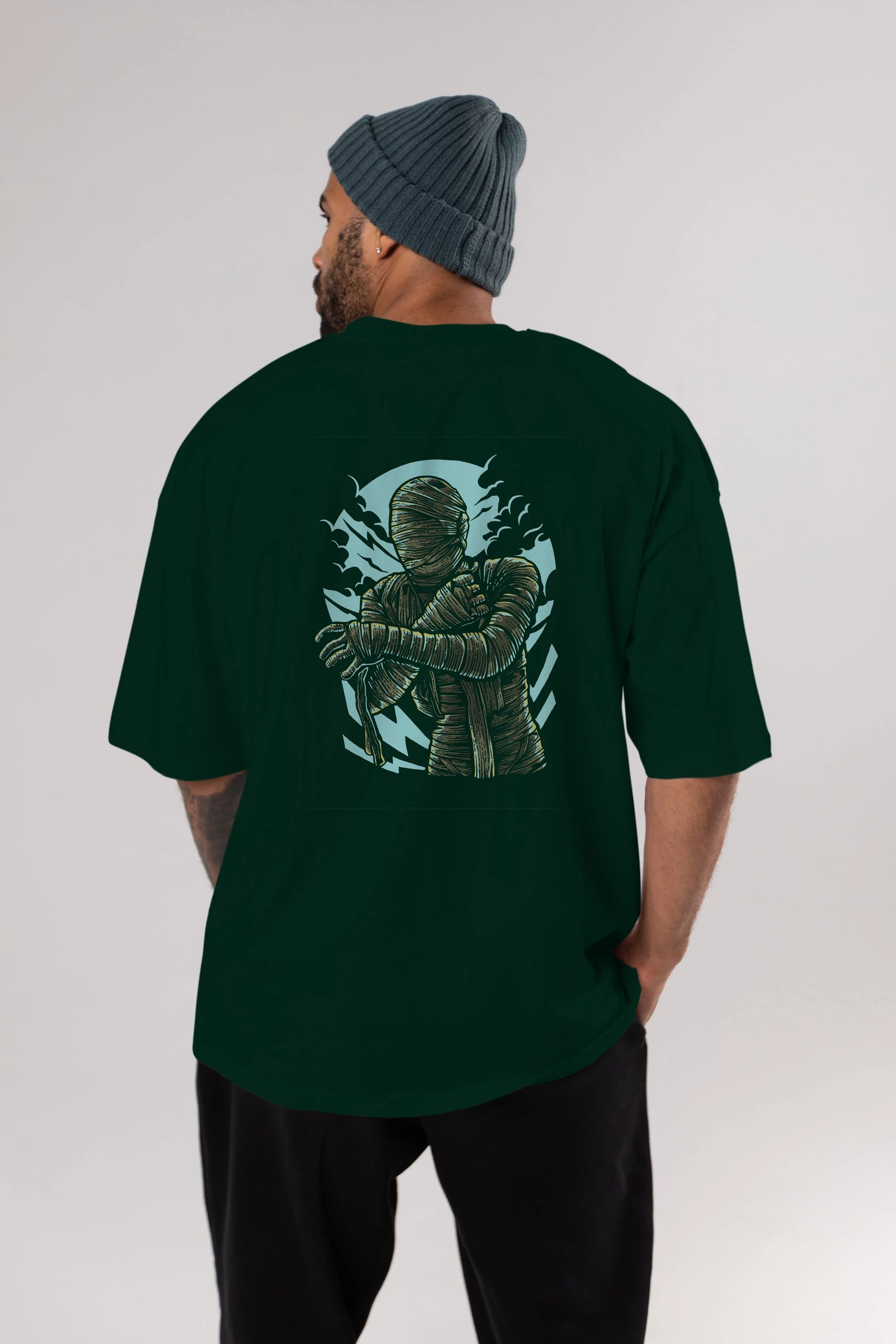 The Mummy Arka Baskılı Oversize t-shirt Erkek Kadın Unisex %100 Pamuk