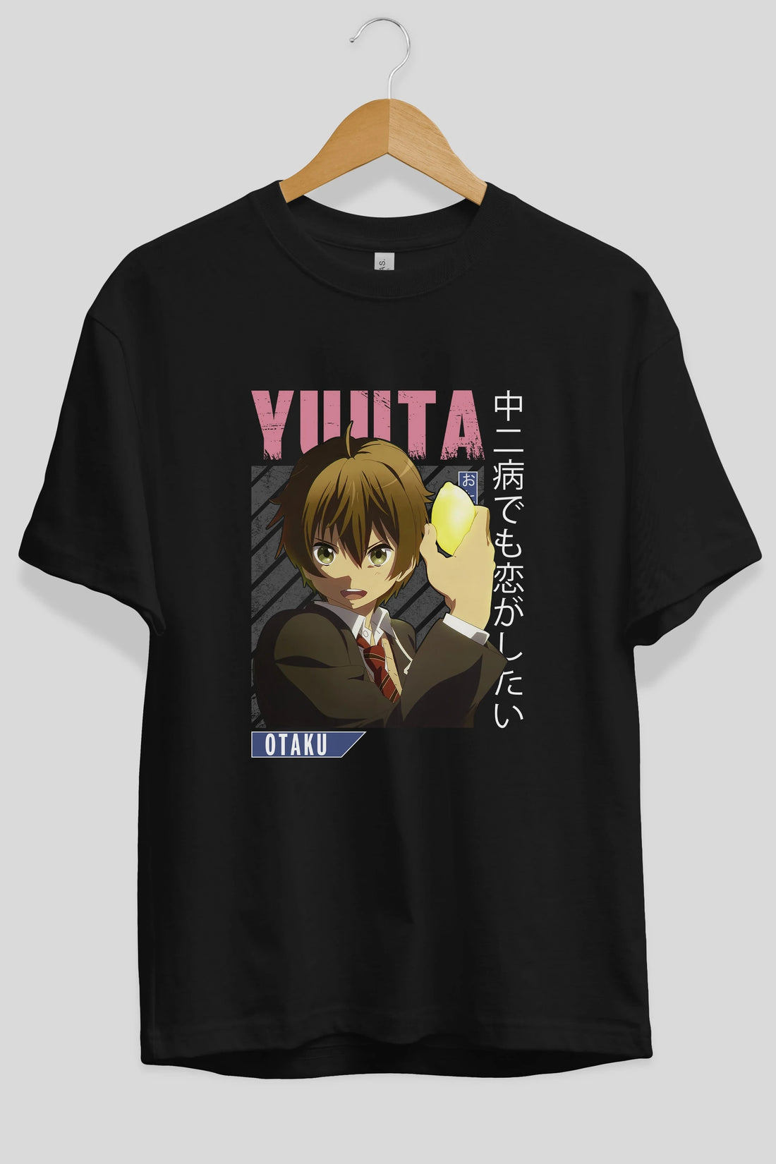 Yuuta Togashi 2 Anime Ön Baskılı Oversize t-shirt %100 pamuk Erkek Kadın Unisex