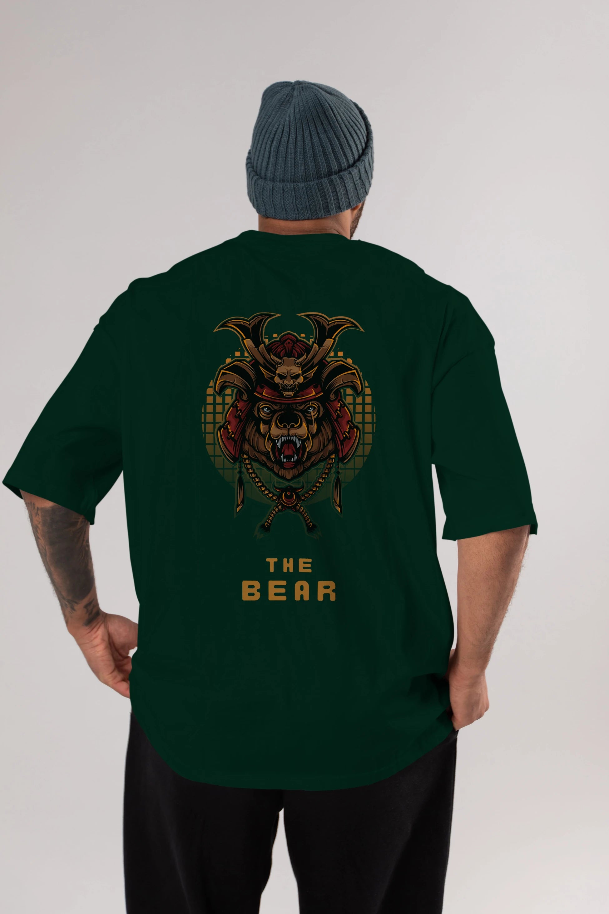 The Bear 2 Arka Baskılı Oversize t-shirt Erkek Kadın Unisex %100 Pamuk