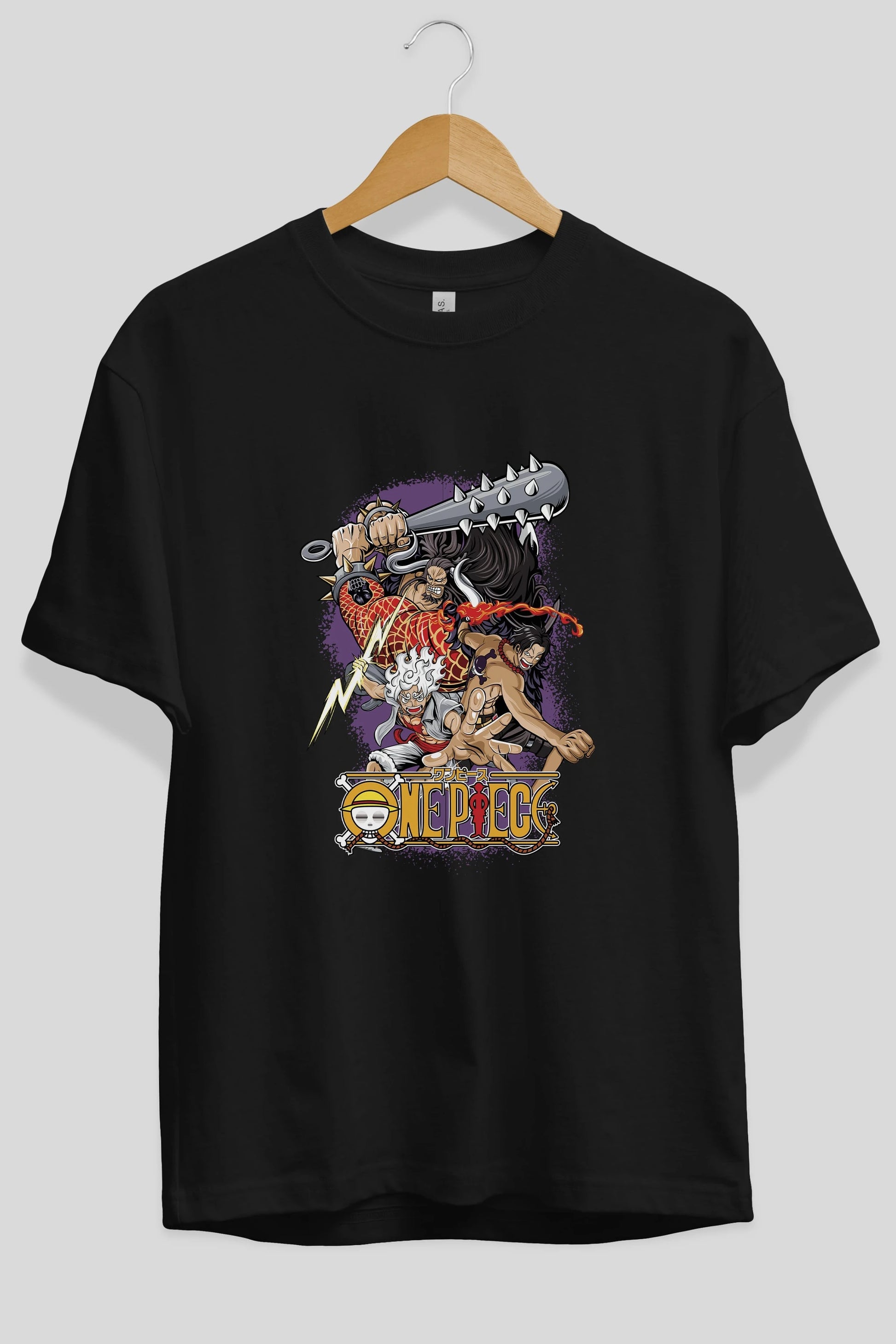 ONE PIECE (6) Anime Ön Baskılı Oversize t-shirt %100 pamuk Erkek Kadın Unisex