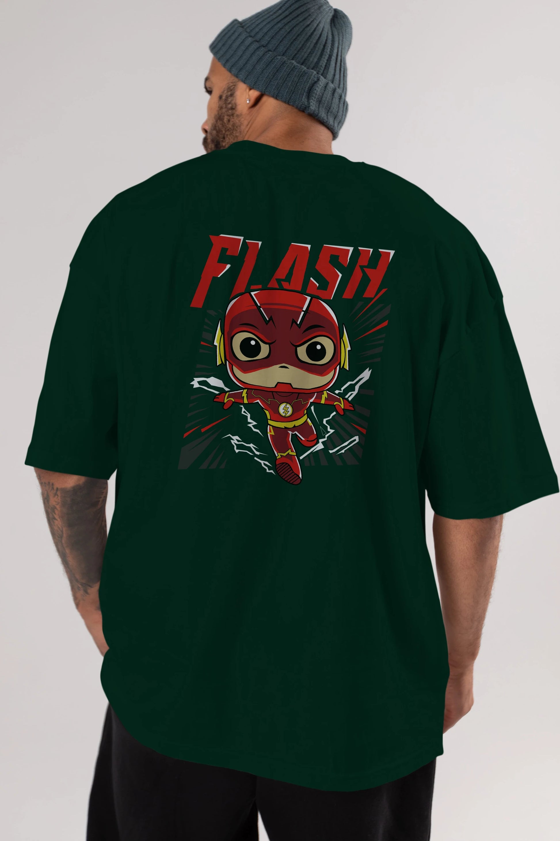 Flash Avengers (4) Arka Baskılı Oversize t-shirt Erkek Kadın Unisex %100 Pamuk Bisiklet Yaka tişort