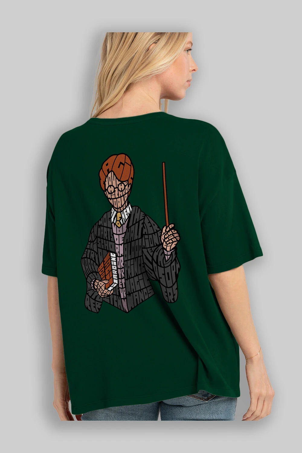 Harry Arka Baskılı Oversize t-shirt %100 pamuk Erkek Kadın Unisex