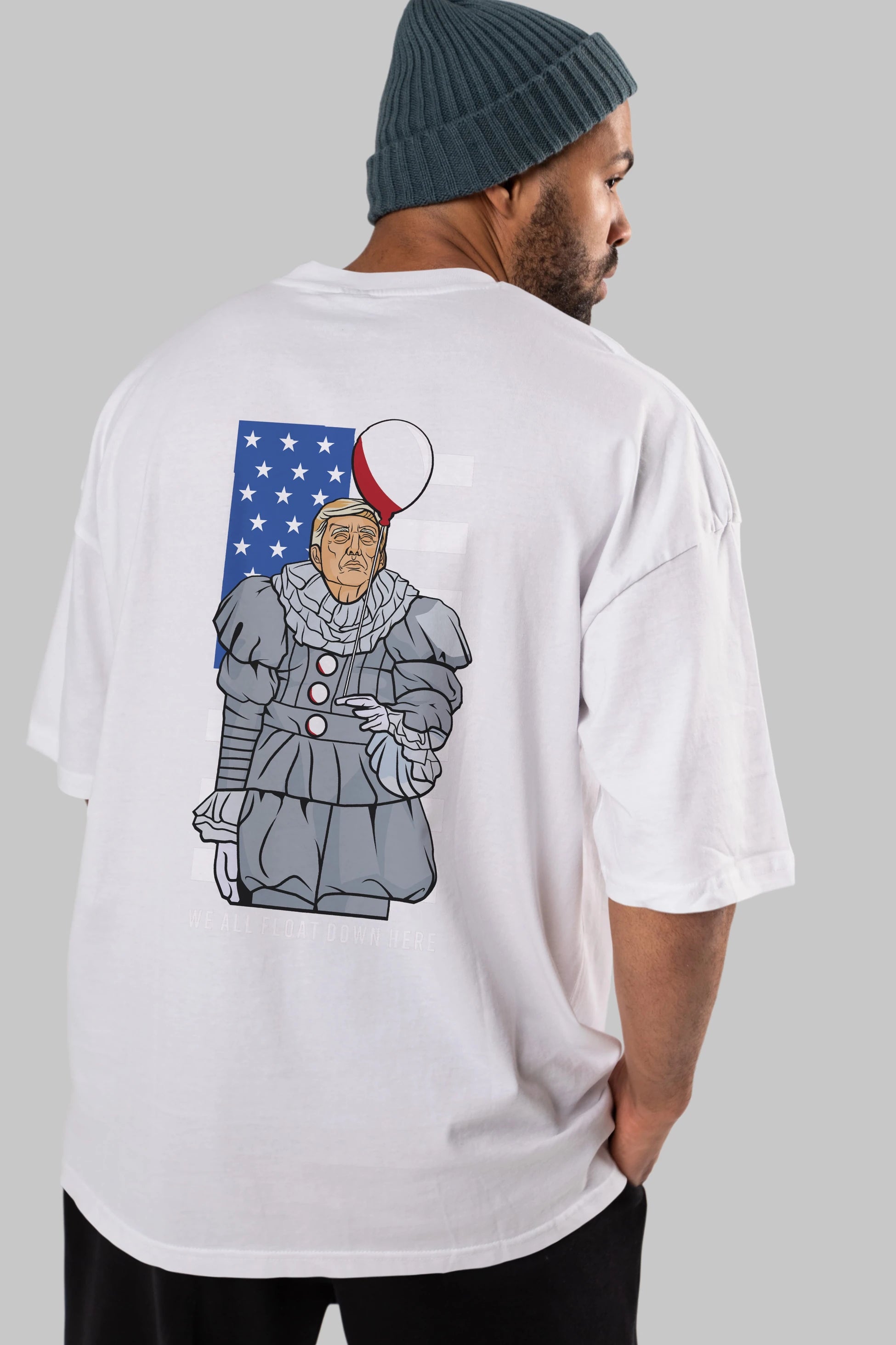 It Trump Arka Baskılı Oversize t-shirt Erkek Kadın Unisex %100 Pamuk tişort