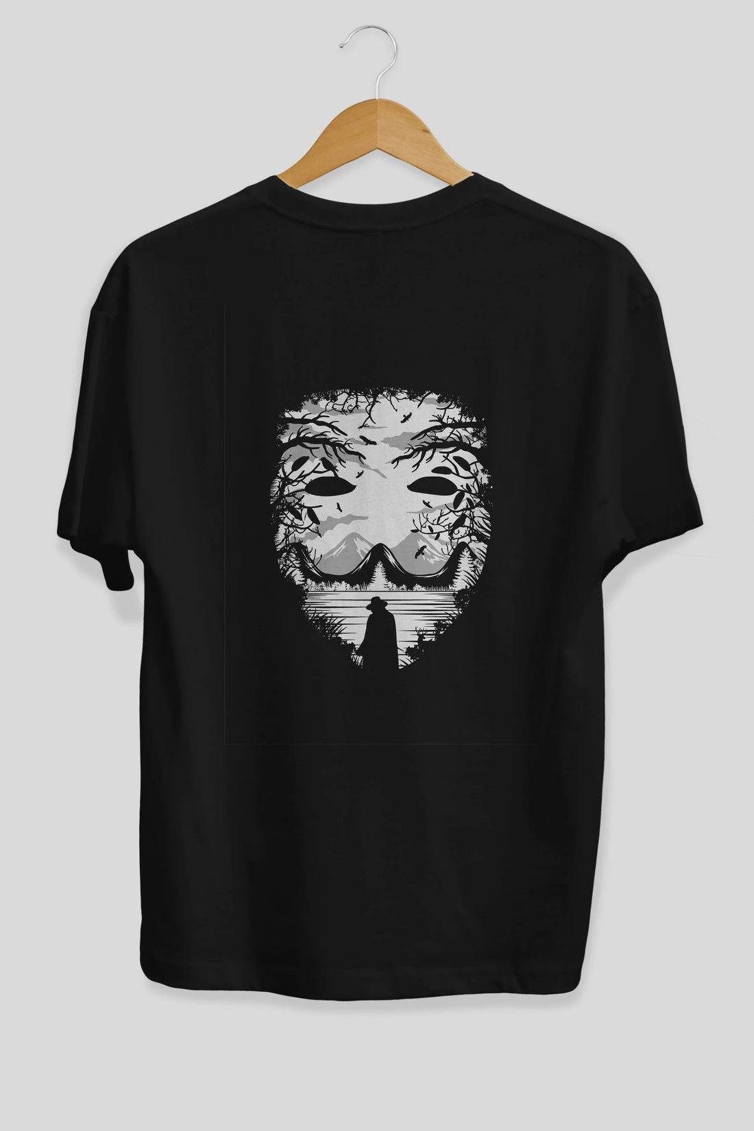 The Mask (2) Arka Baskılı Oversize t-shirt %100 pamuk Erkek Kadın Unisex