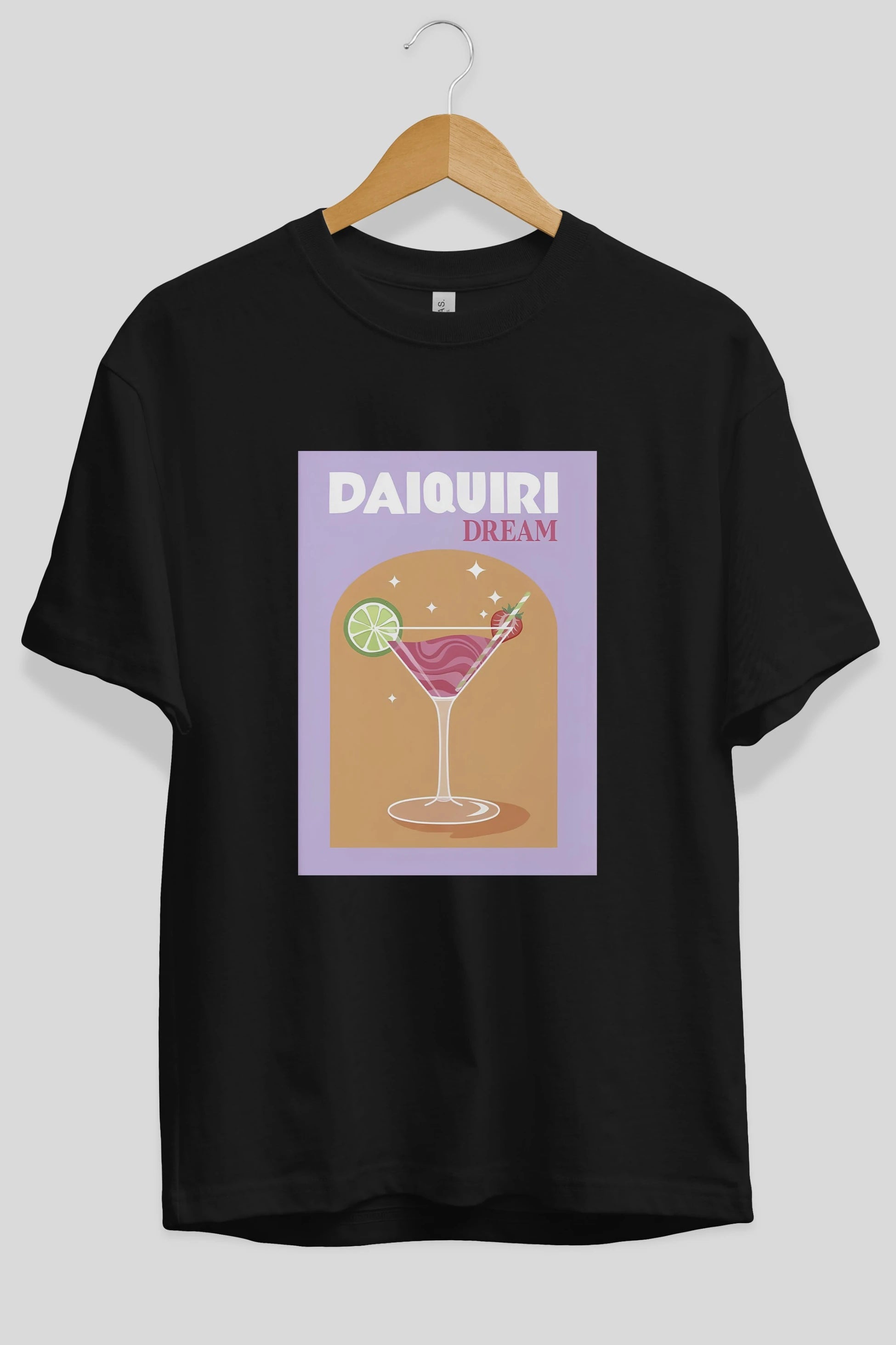 Daiquiri Dream Ön Baskılı Oversize t-shirt Erkek Kadın Unisex %100 Pamuk Bisiklet Yaka tişort