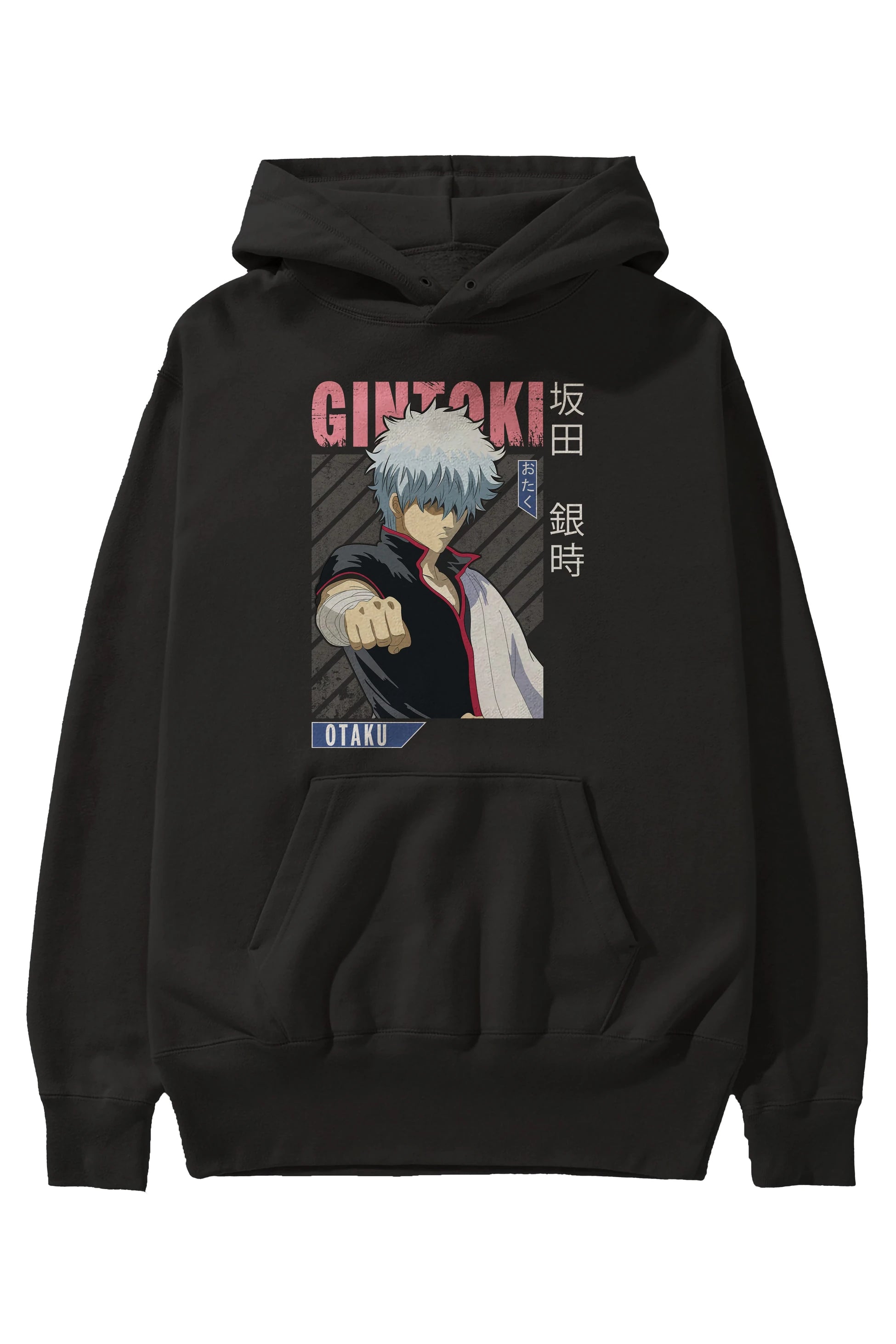Gintoki Sakata GINTAMA 2 Anime Ön Baskılı Hoodie Oversize Kapüşonlu Sweatshirt Erkek Kadın Unisex