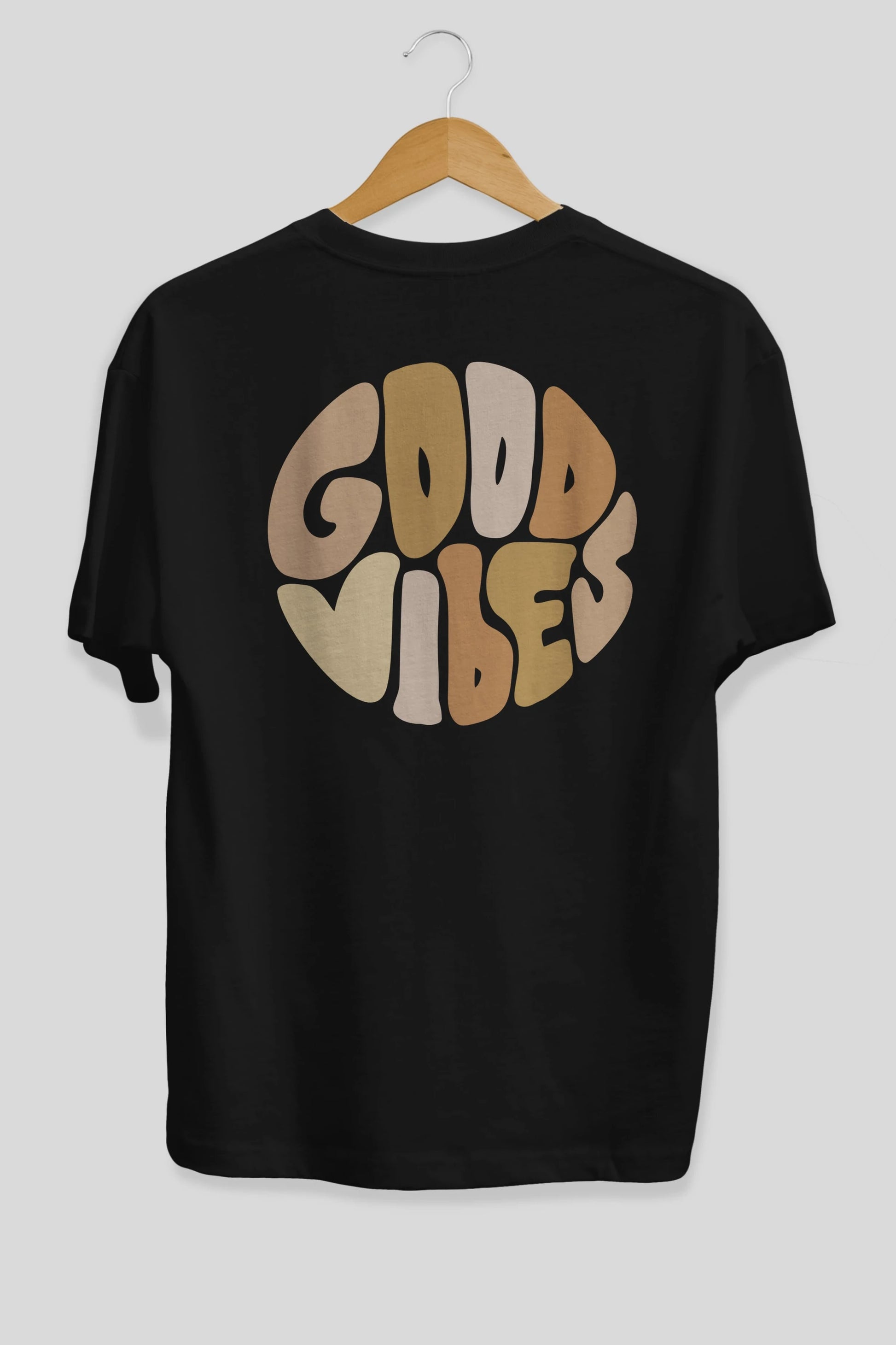 Good Vibes Yazılı 3 Arka Baskılı Oversize t-shirt Erkek Kadın Unisex