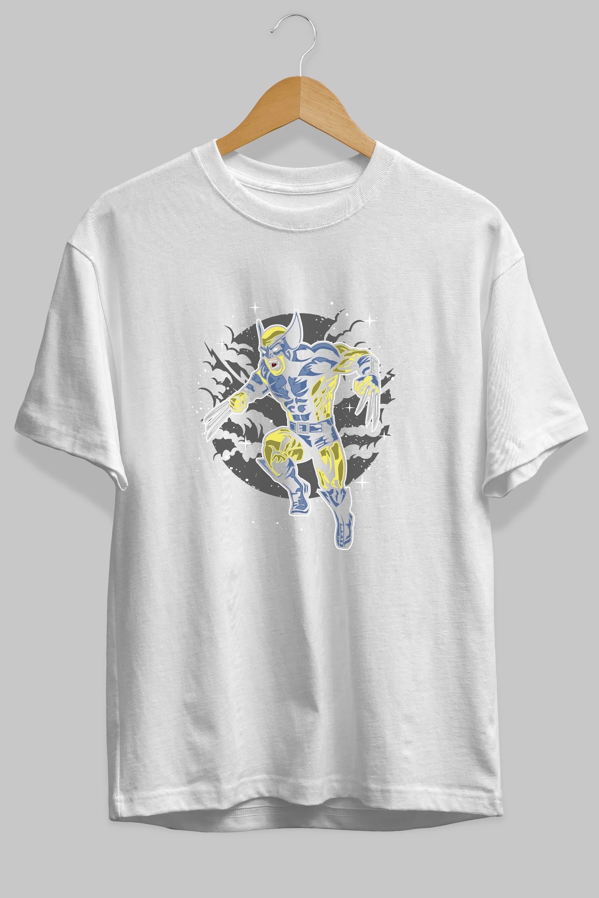 Wolverine Ön Baskılı Oversize t-shirt Erkek Kadın Unisex %100 Pamuk tişort