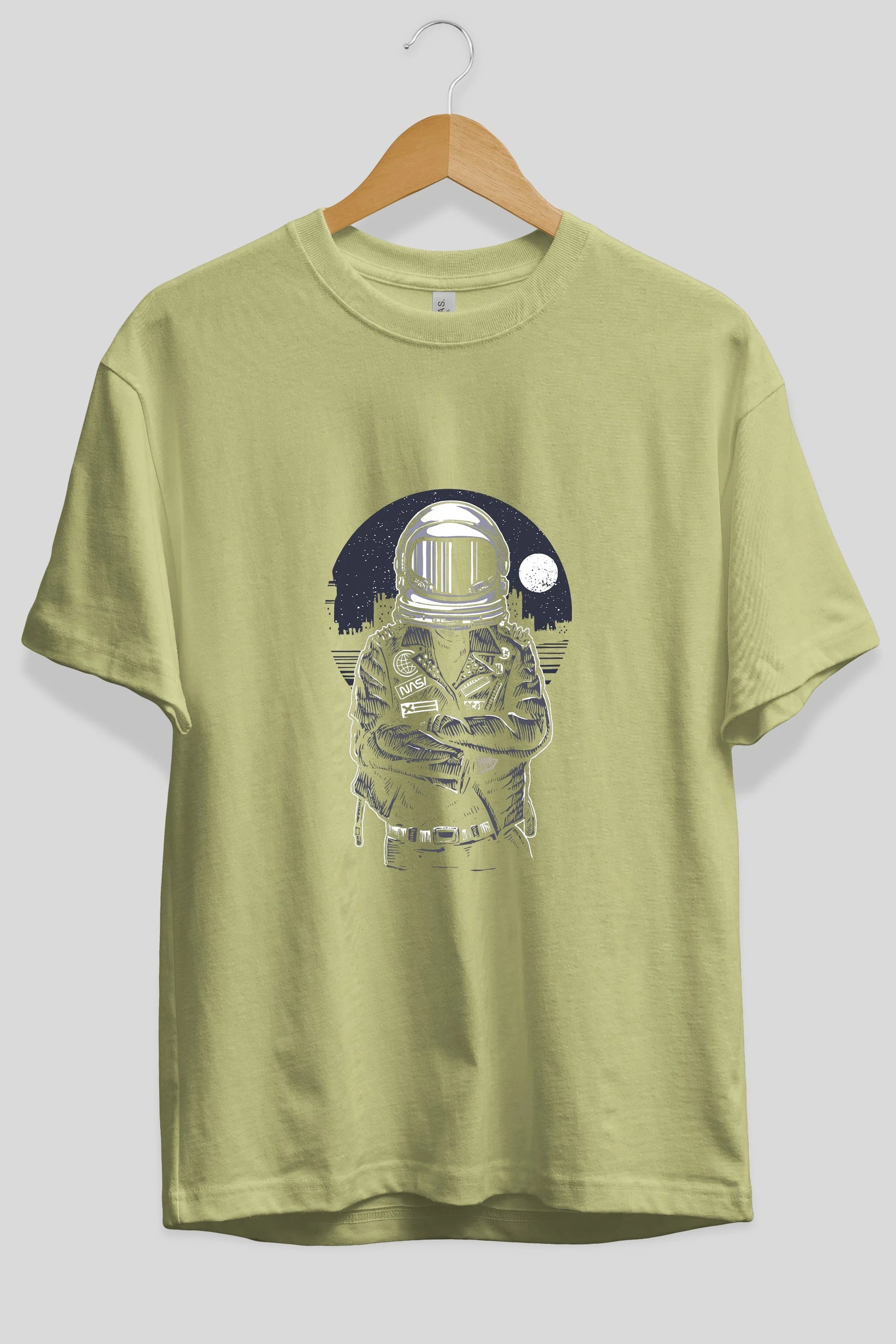 Astronaut Rebel Ön Baskılı Oversize t-shirt Erkek Kadın Unisex %100 Pamuk tişort