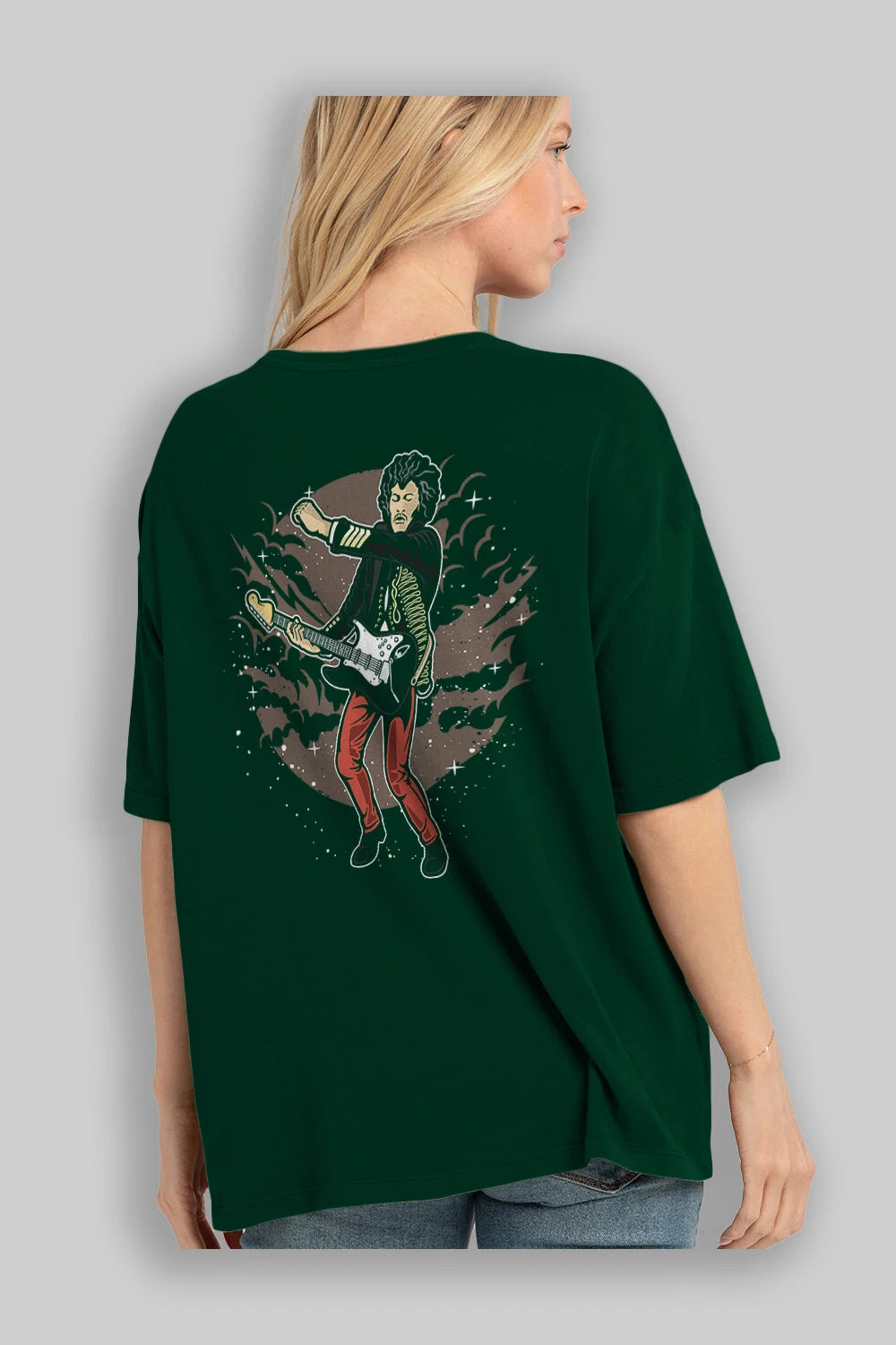 JIMMY HENDRIX Arka Baskılı Oversize t-shirt Erkek Kadın Unisex %100 Pamuk