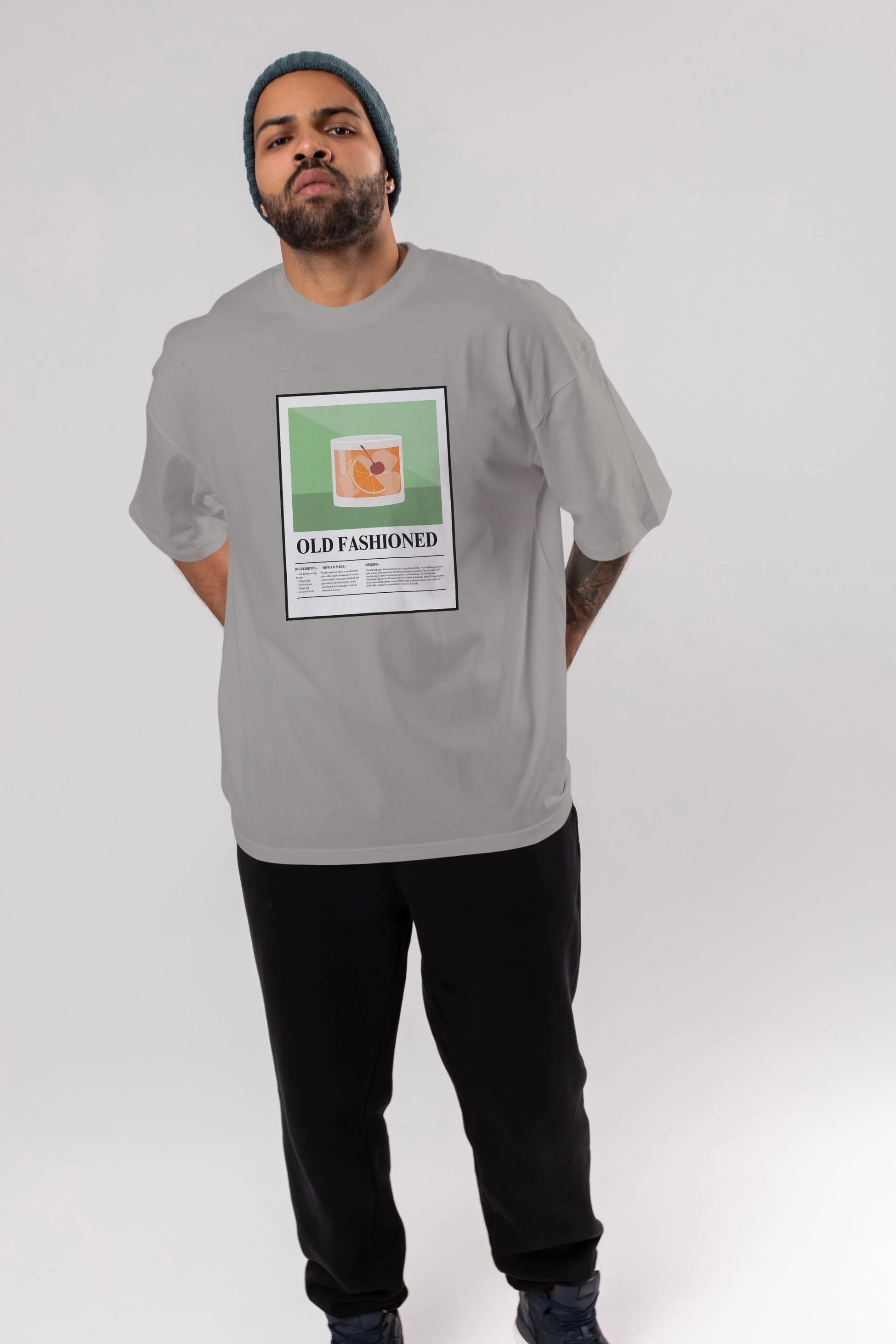Old Fashioned Ön Baskılı Oversize t-shirt Erkek Kadın Unisex %100 Pamuk Bisiklet Yaka tişort
