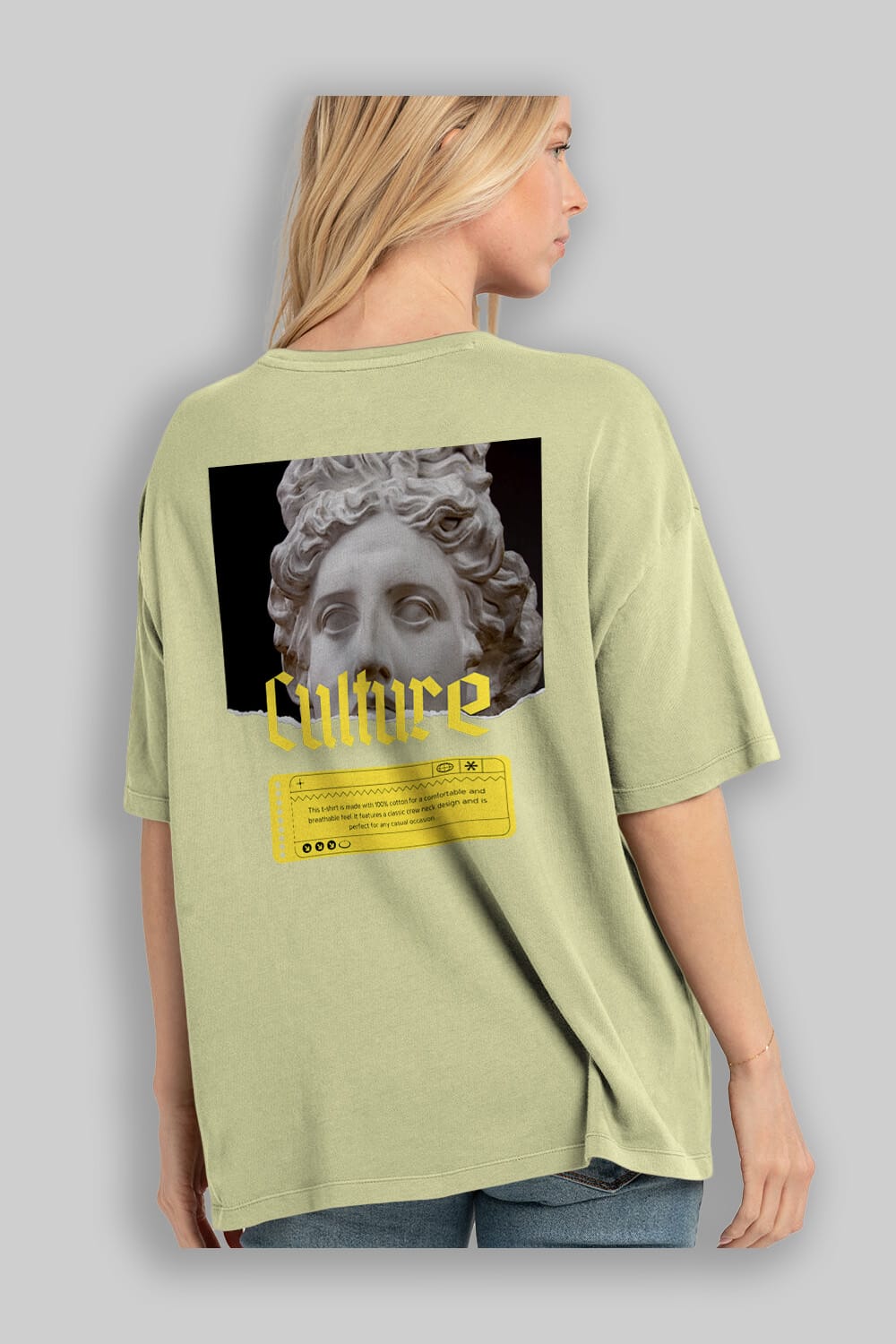 Culture Yazılı Arka Baskılı Oversize t-shirt Erkek Kadın Unisex